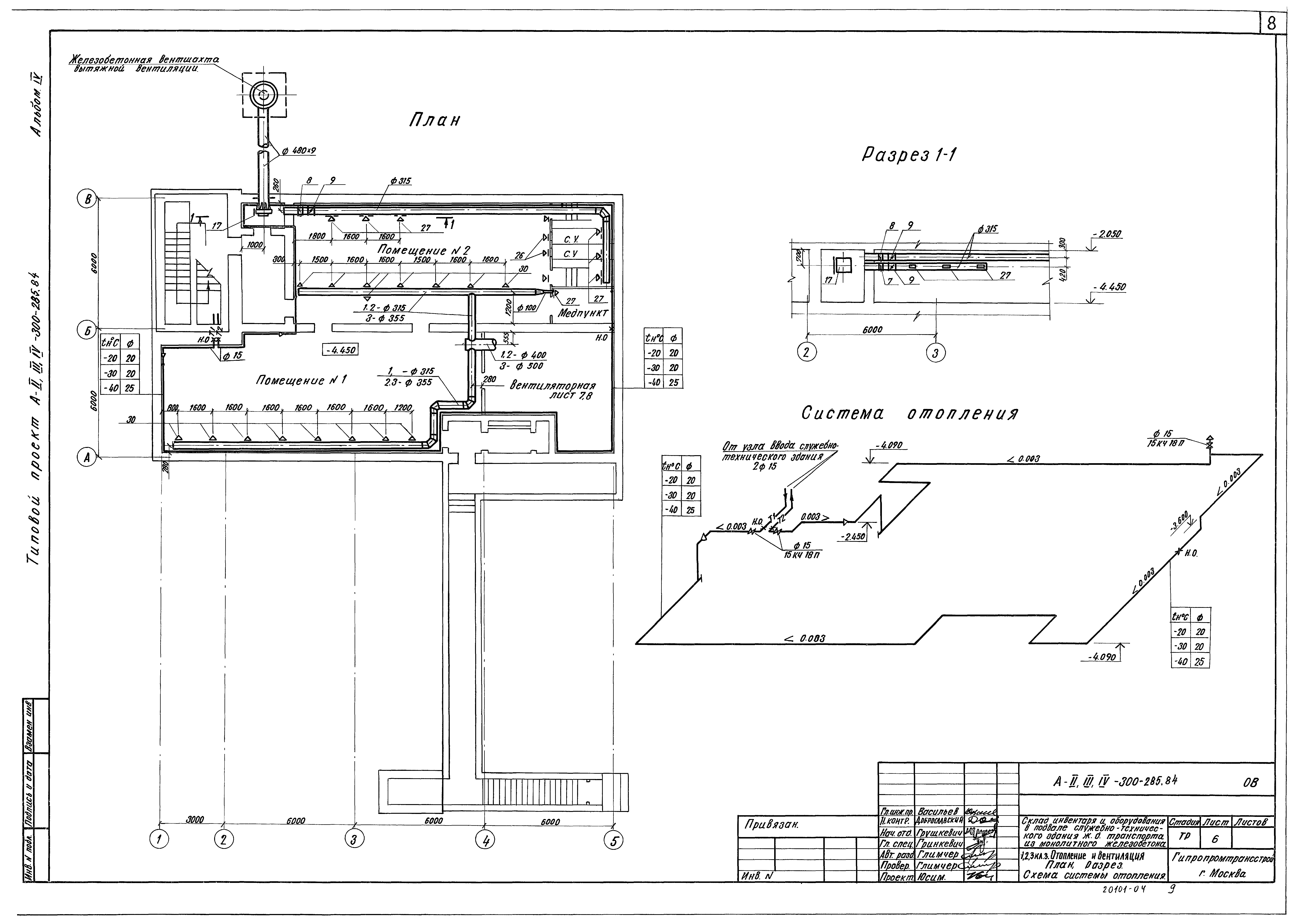 Типовой проект А-II,III,IV-300-285.84