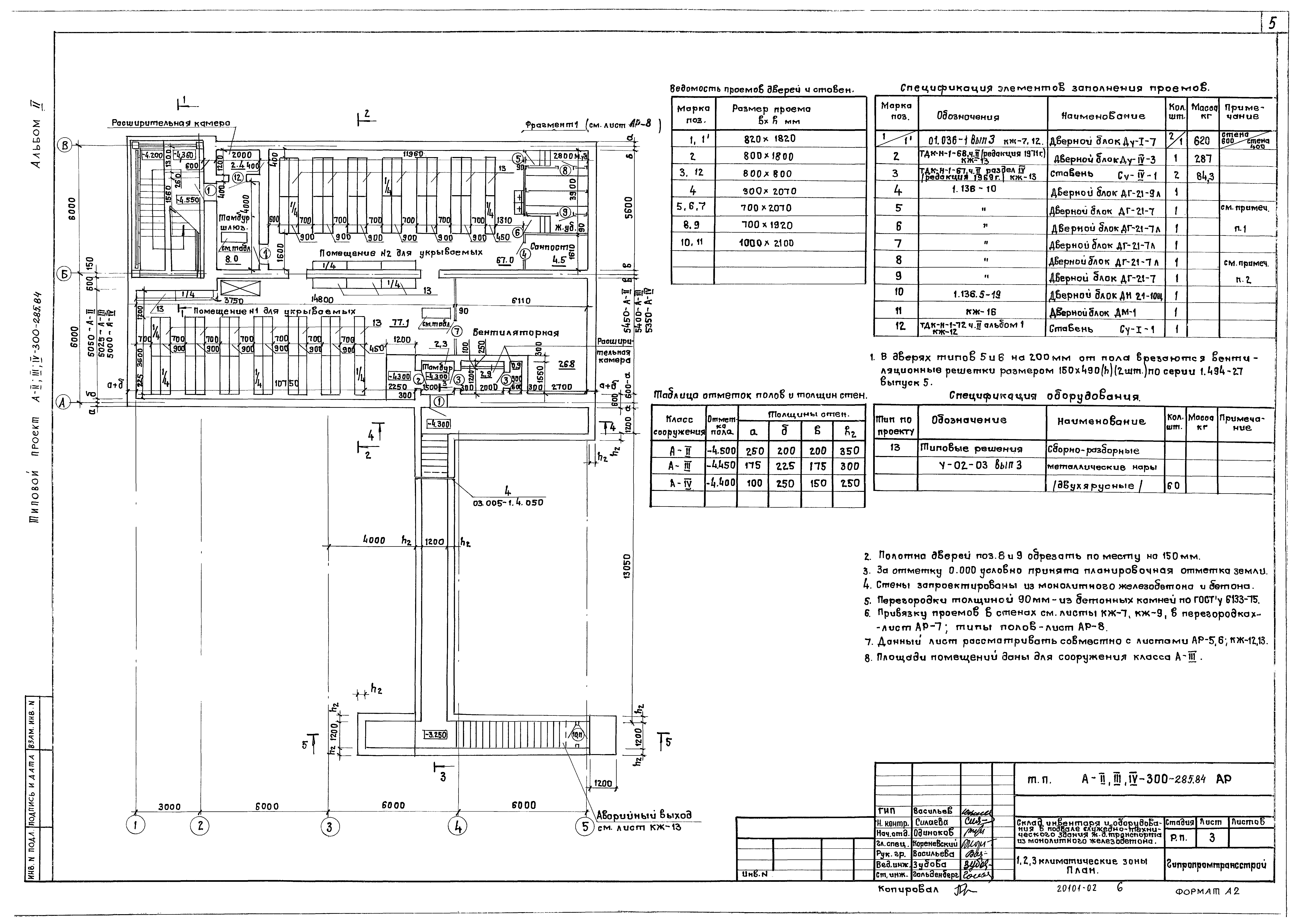 Типовой проект А-II,III,IV-300-285.84