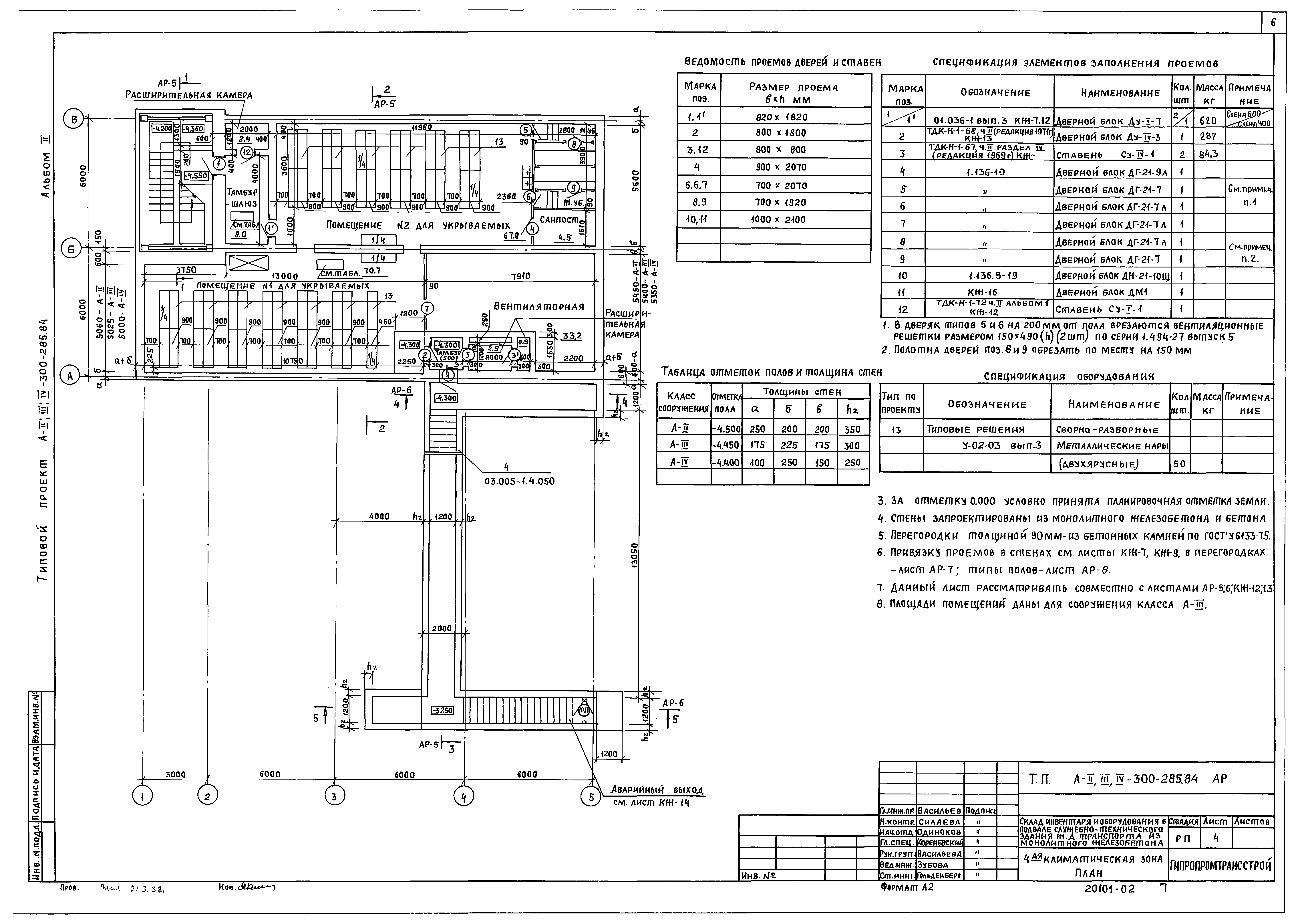 Типовой проект А-II,III,IV-300-285.84
