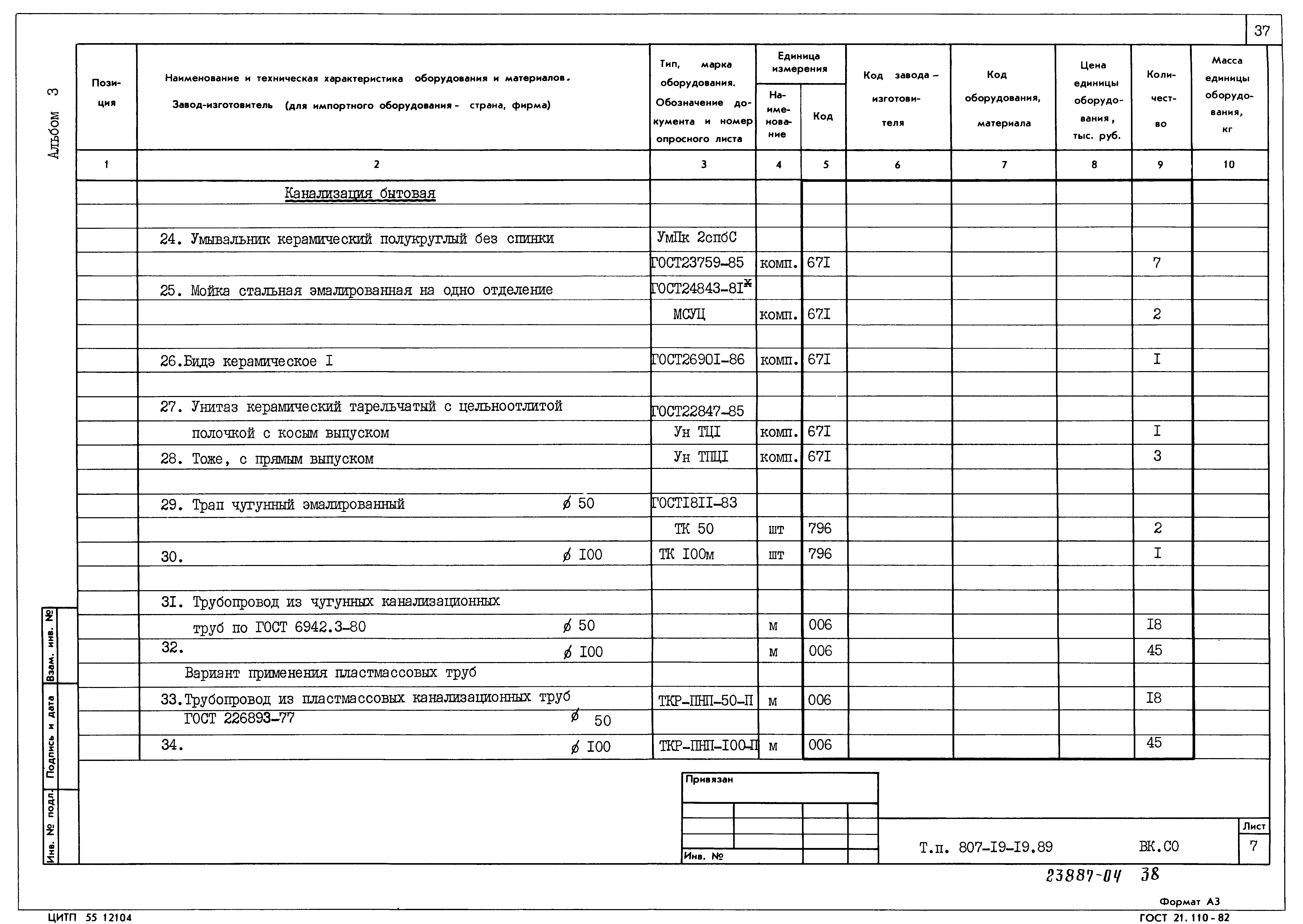 Типовой проект 807-19-19.89