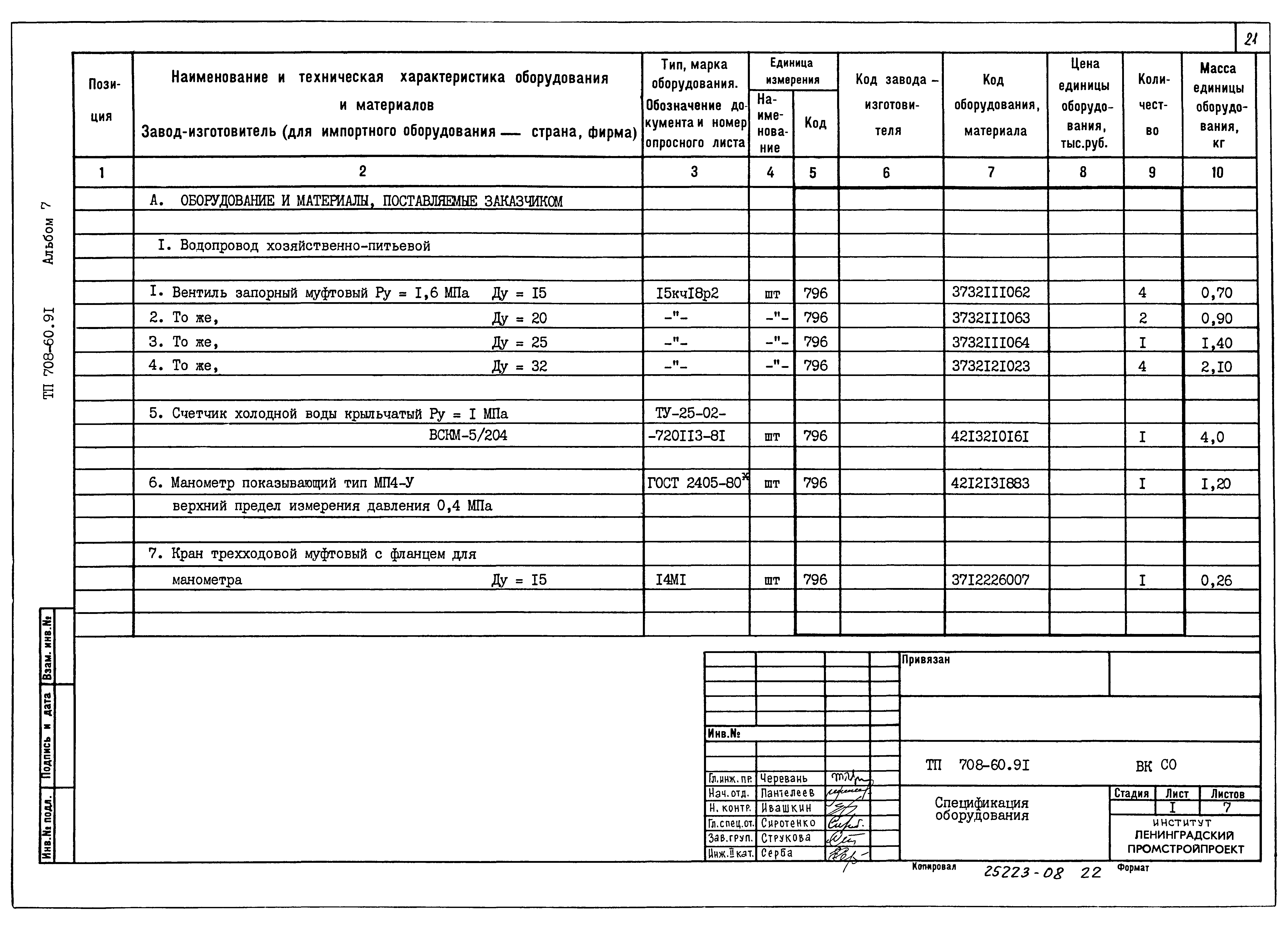 Типовой проект 708-60.91
