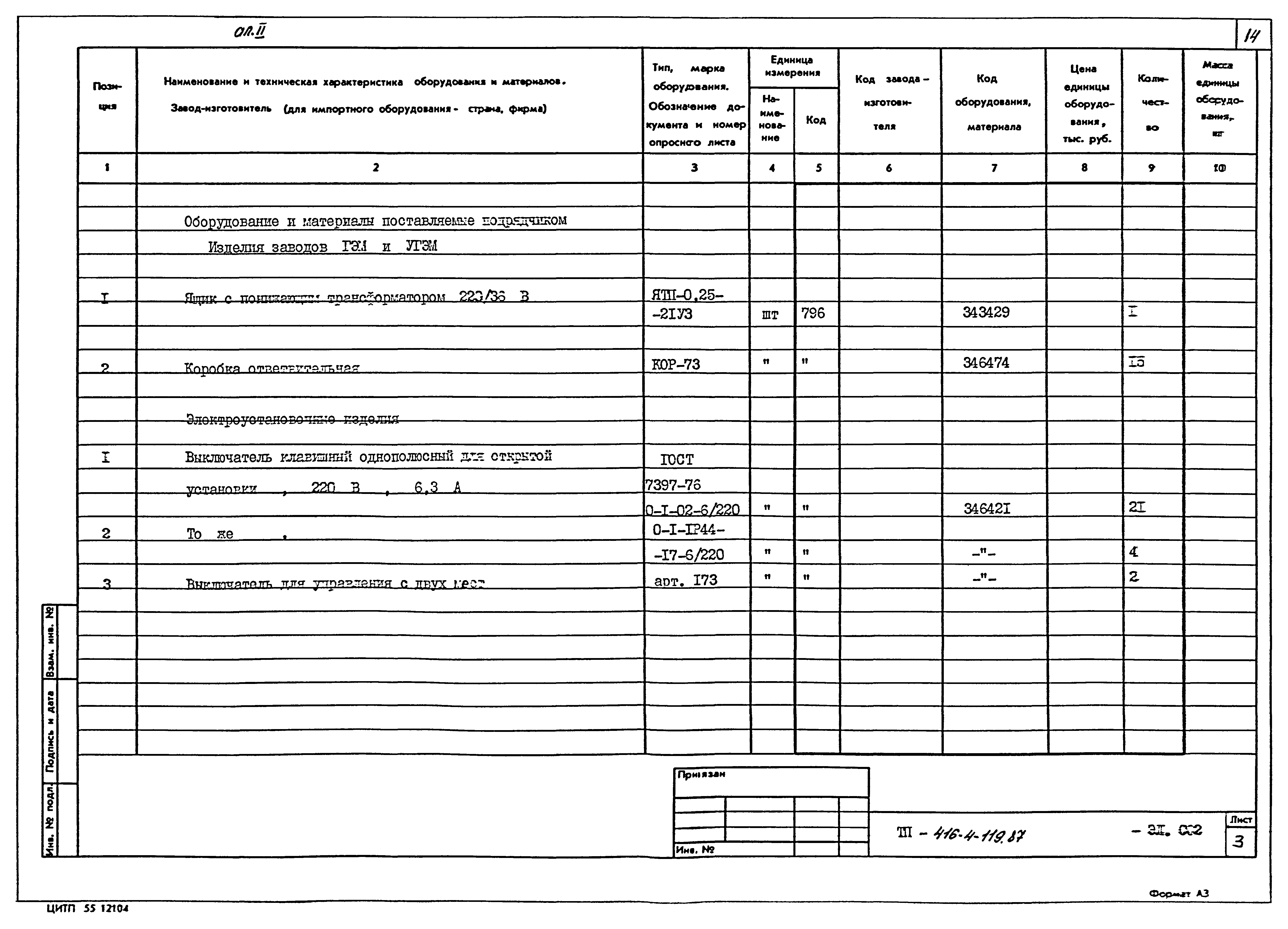 Типовой проект 416-4-119.87