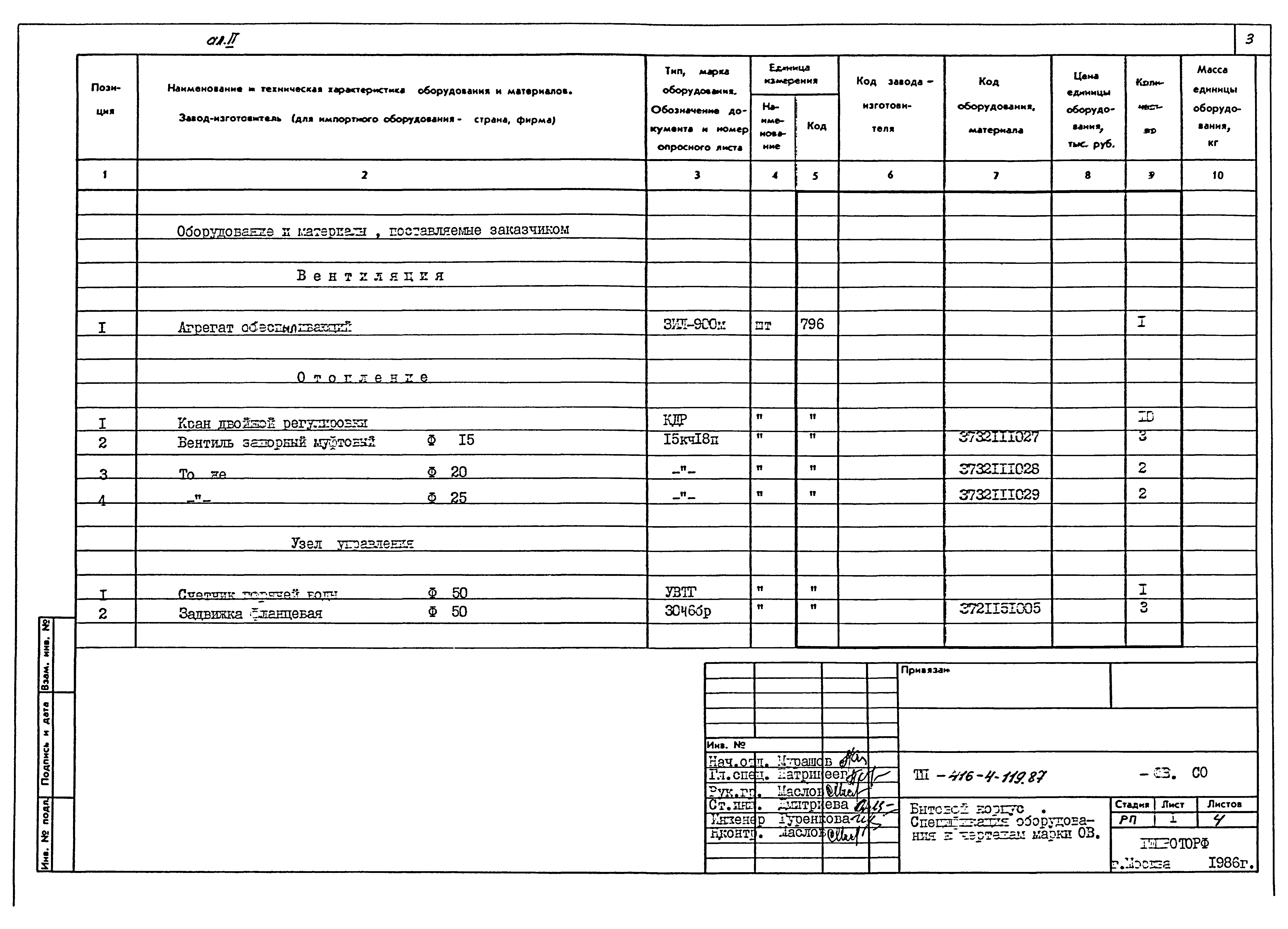 Типовой проект 416-4-119.87