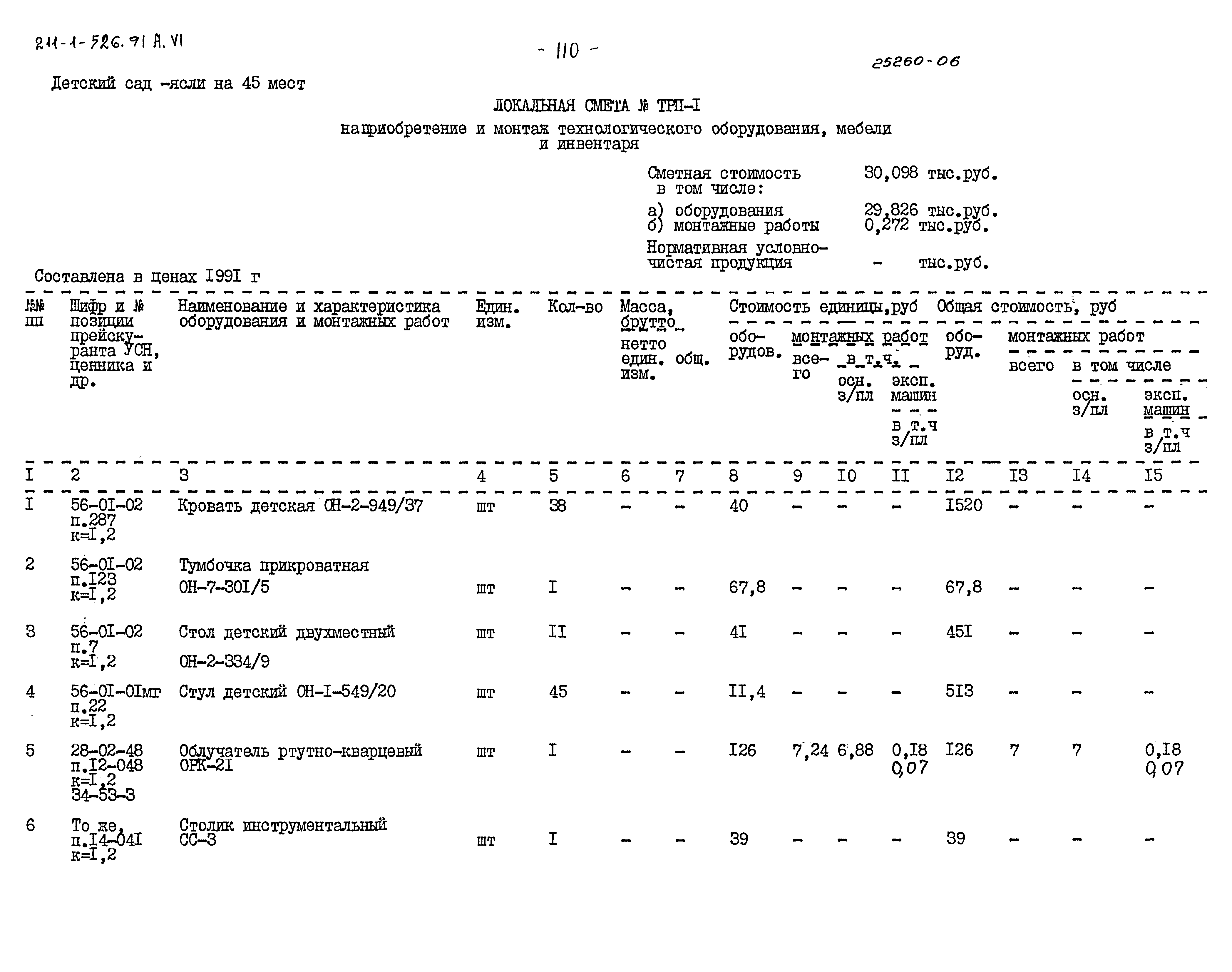 Типовой проект 211-1-526.91