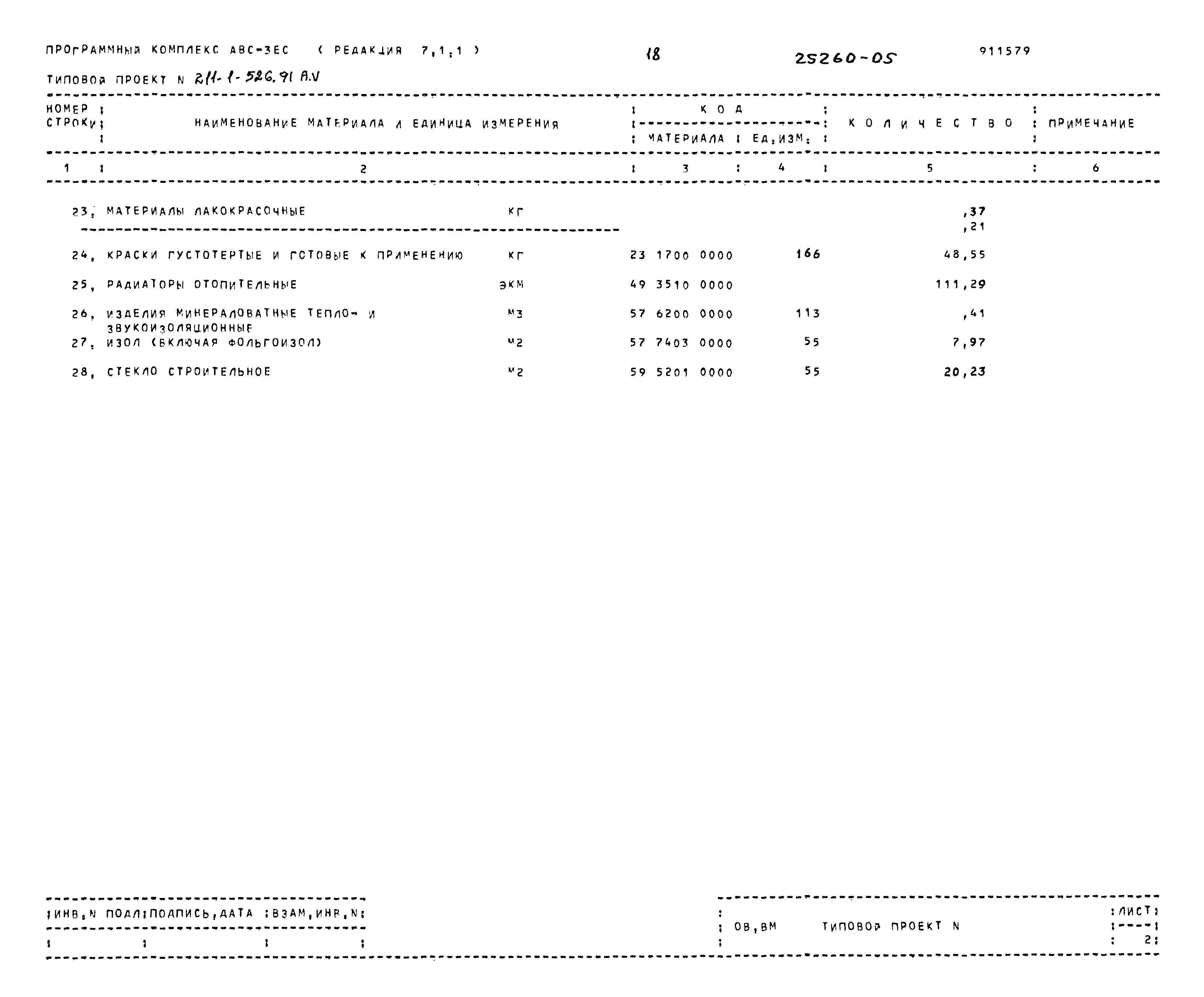 Типовой проект 211-1-526.91