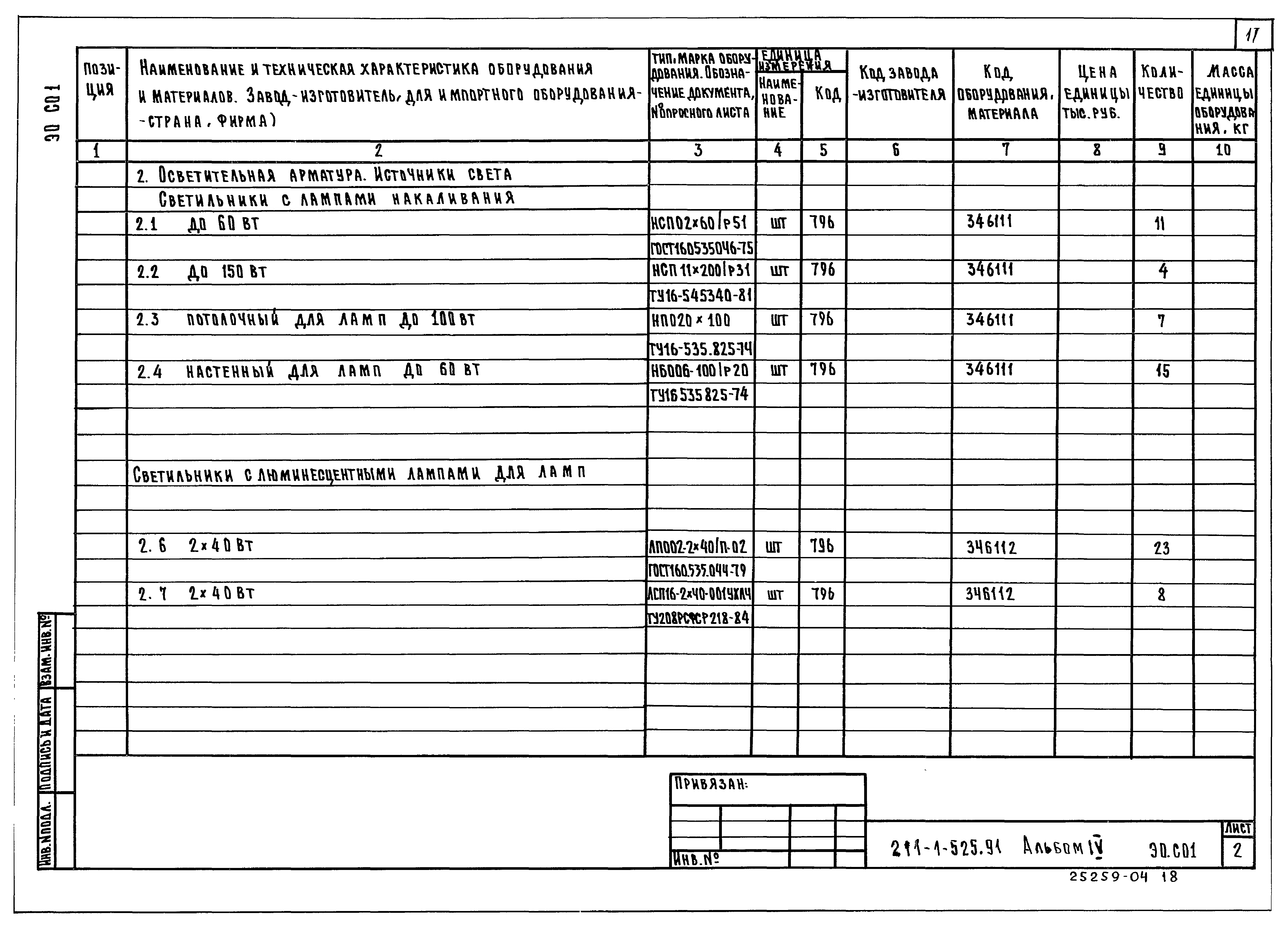 Типовой проект 211-1-525.91