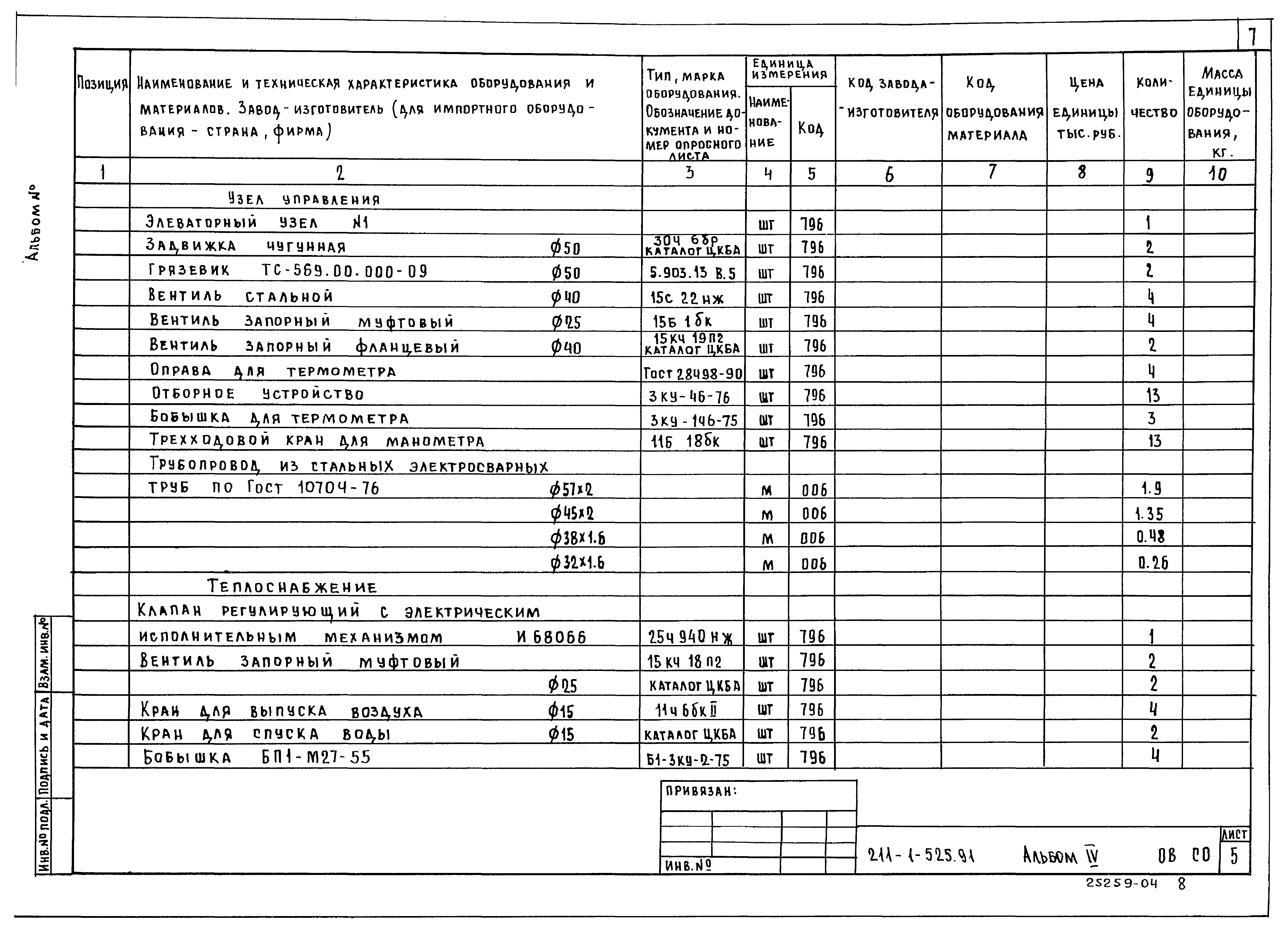 Типовой проект 211-1-525.91