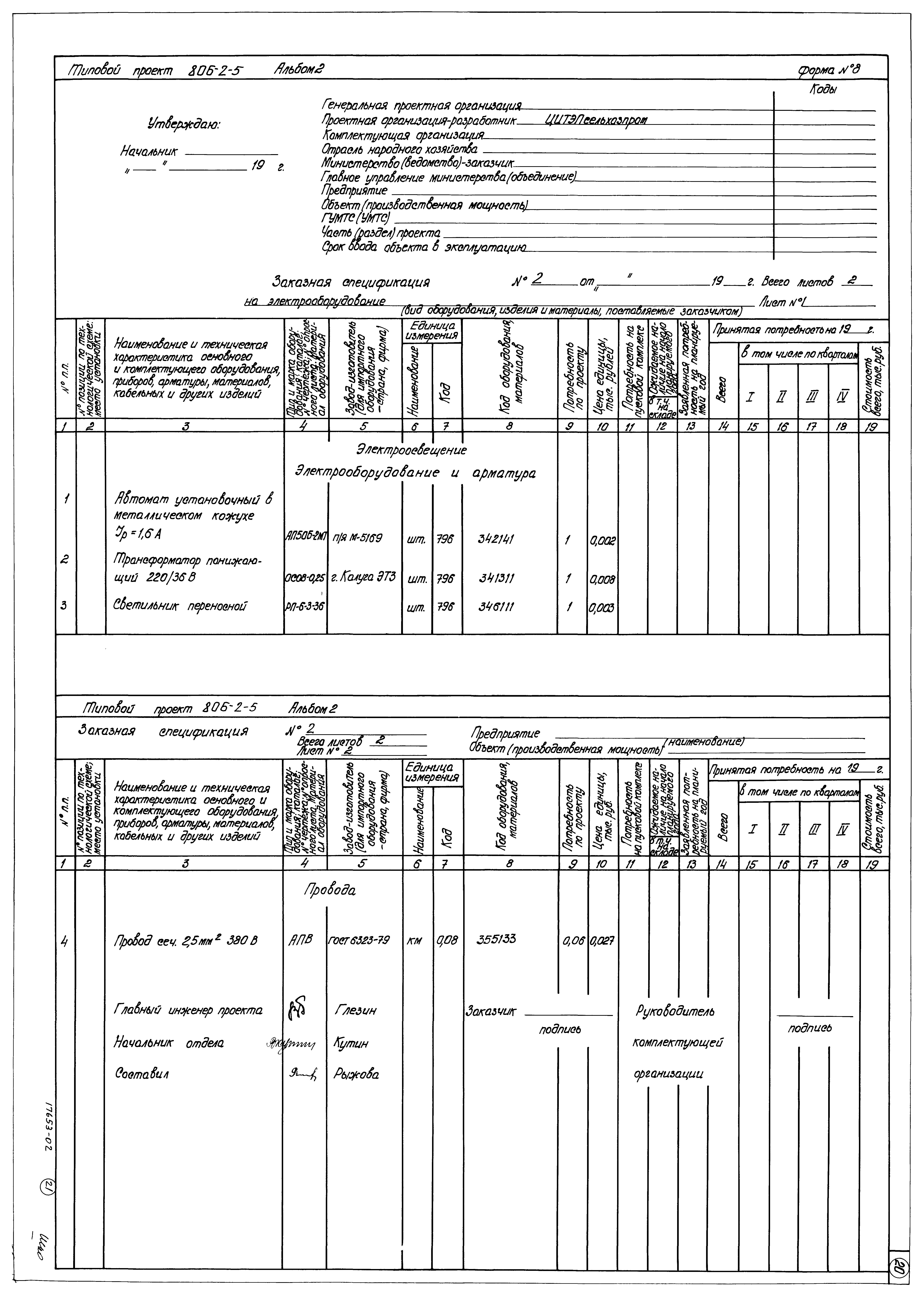Типовой проект 806-2-5