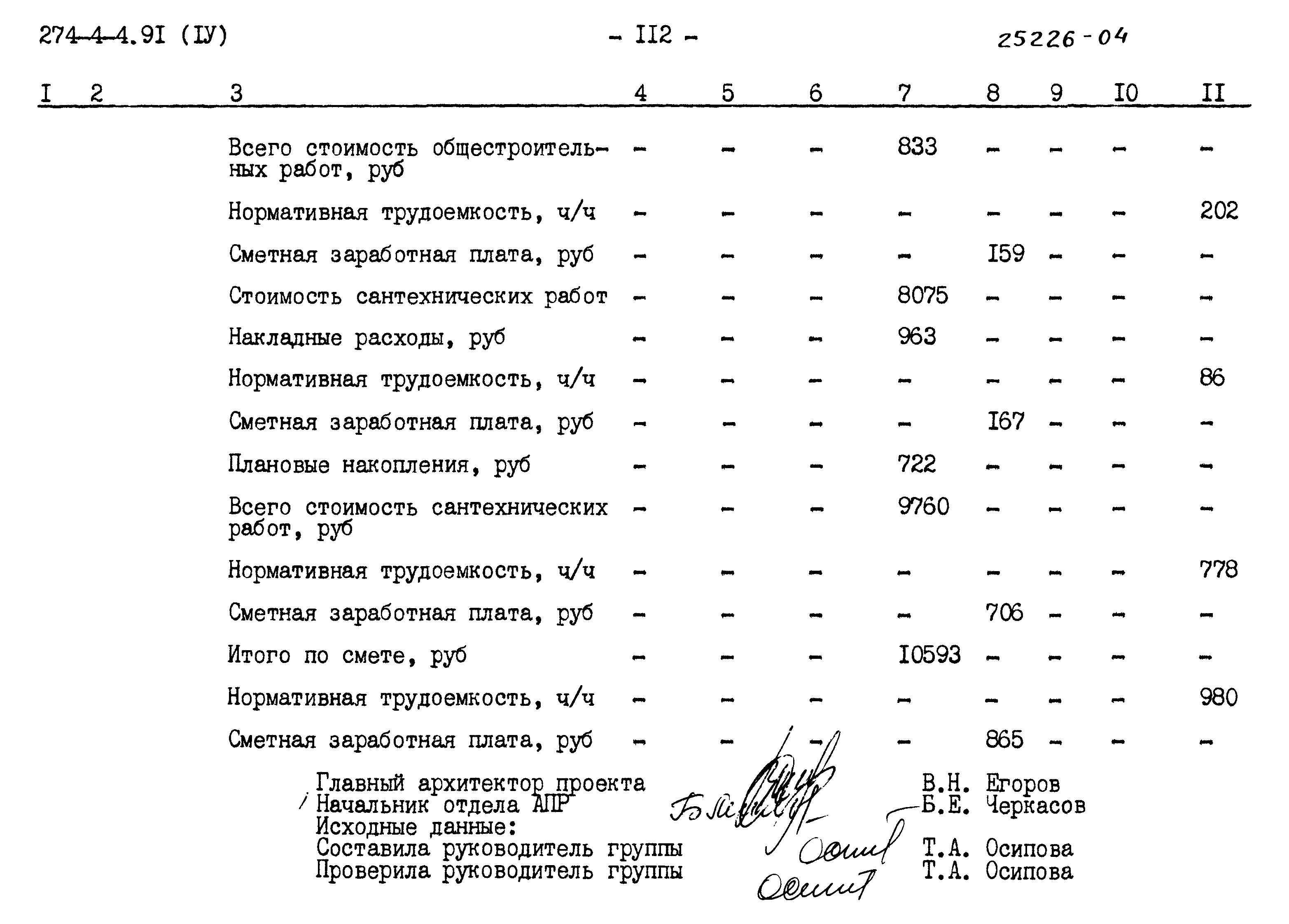 Типовой проект 274-4-4.91