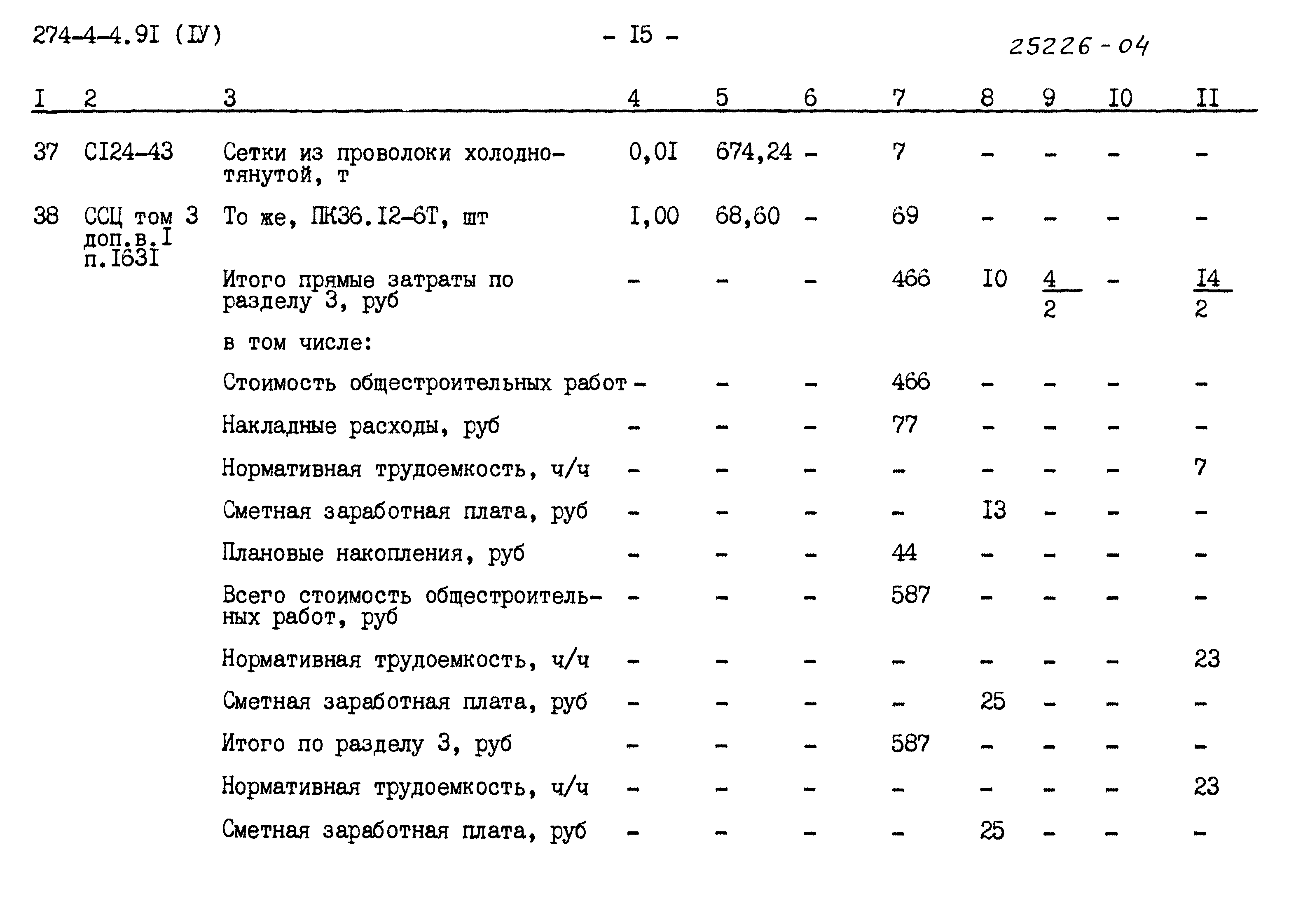 Типовой проект 274-4-4.91