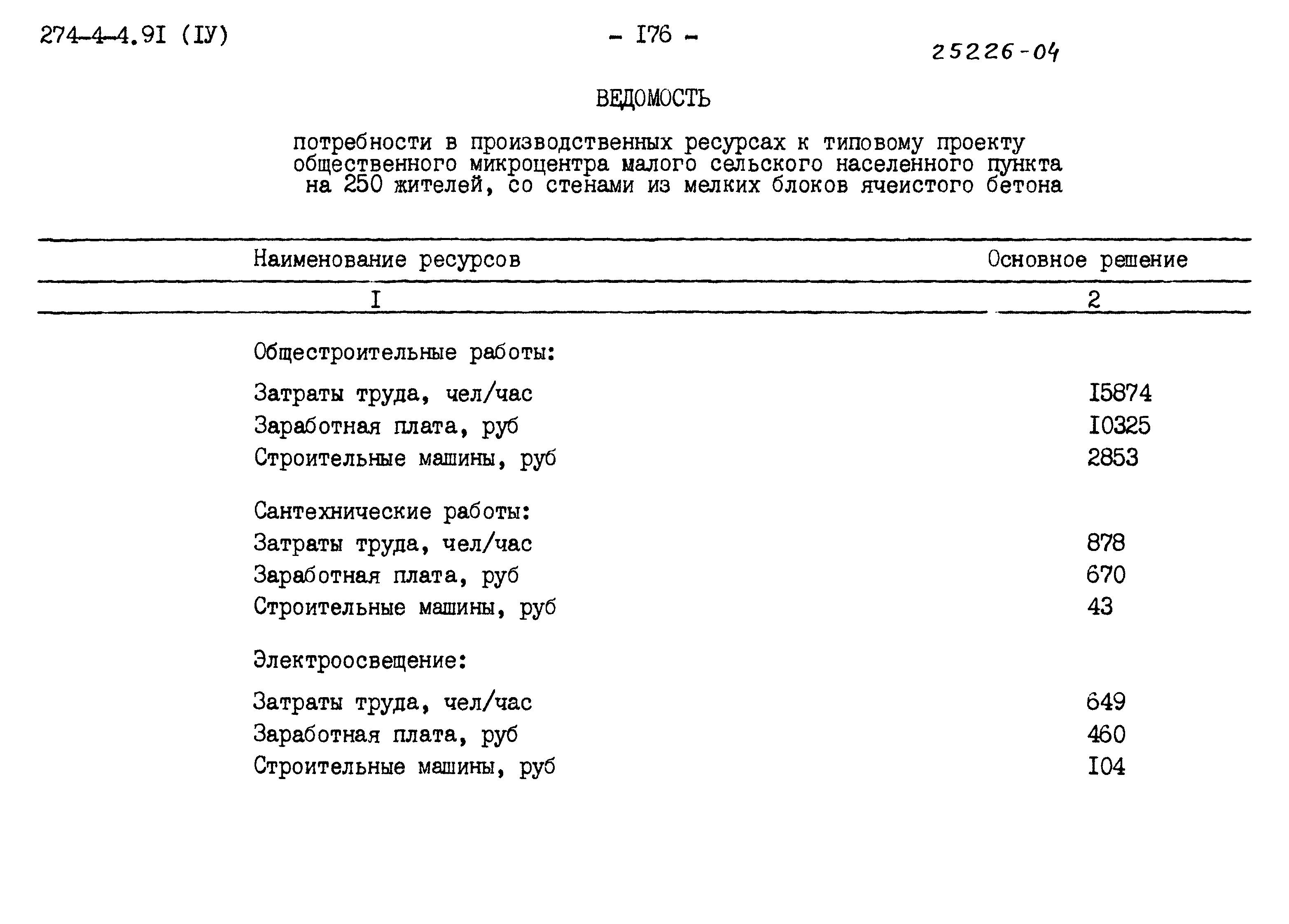 Типовой проект 274-4-4.91