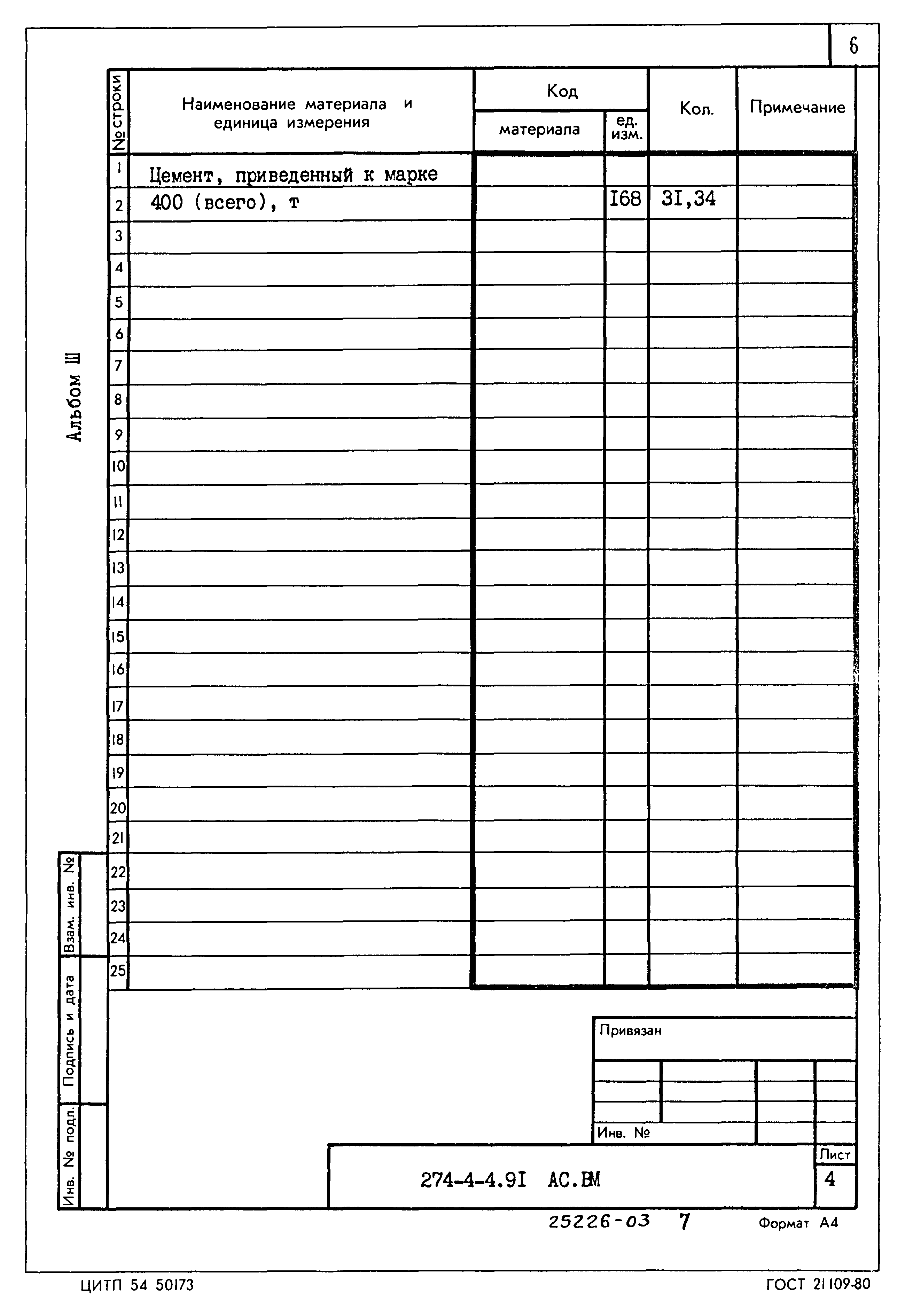 Типовой проект 274-4-4.91