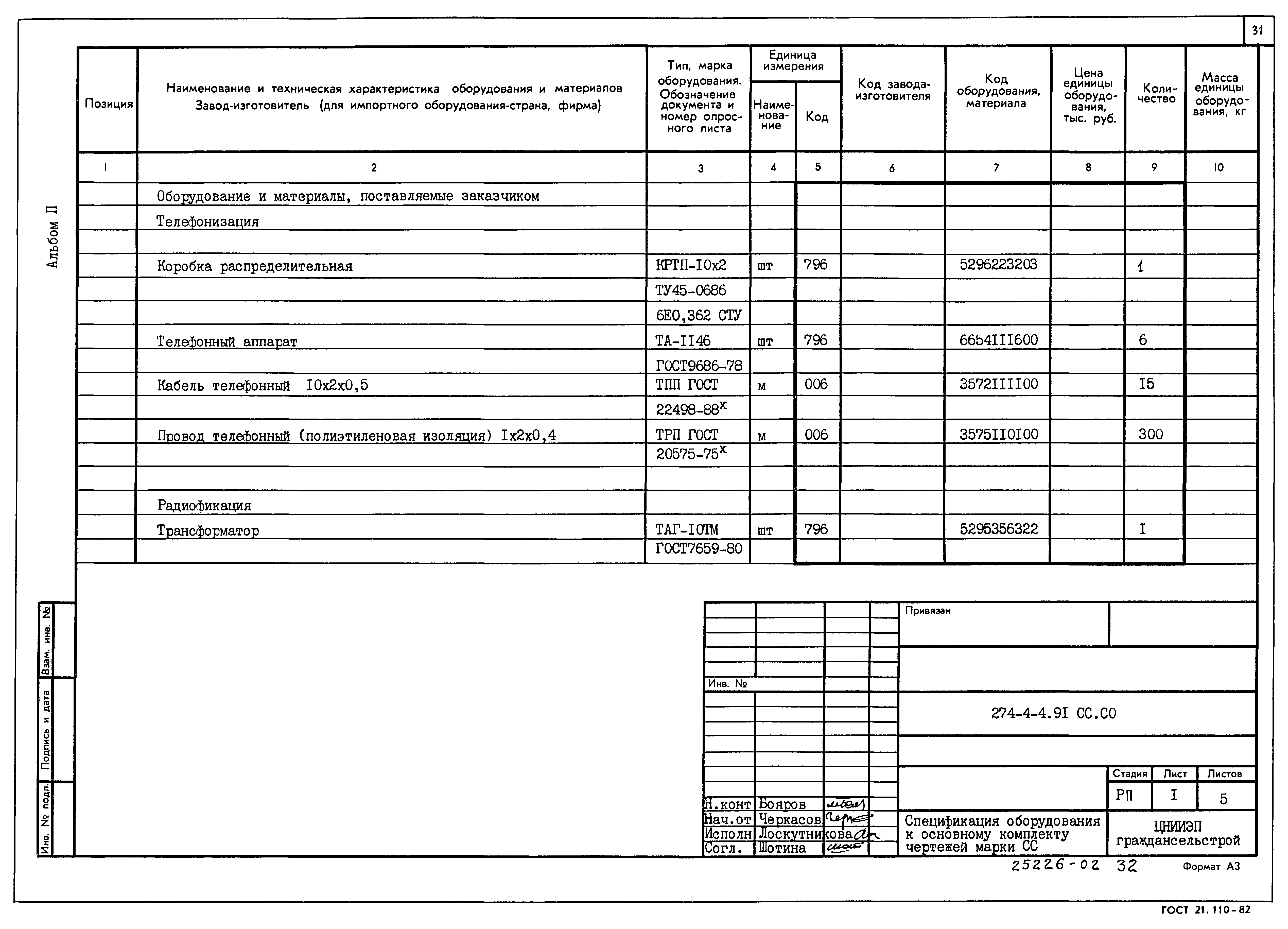 Типовой проект 274-4-4.91