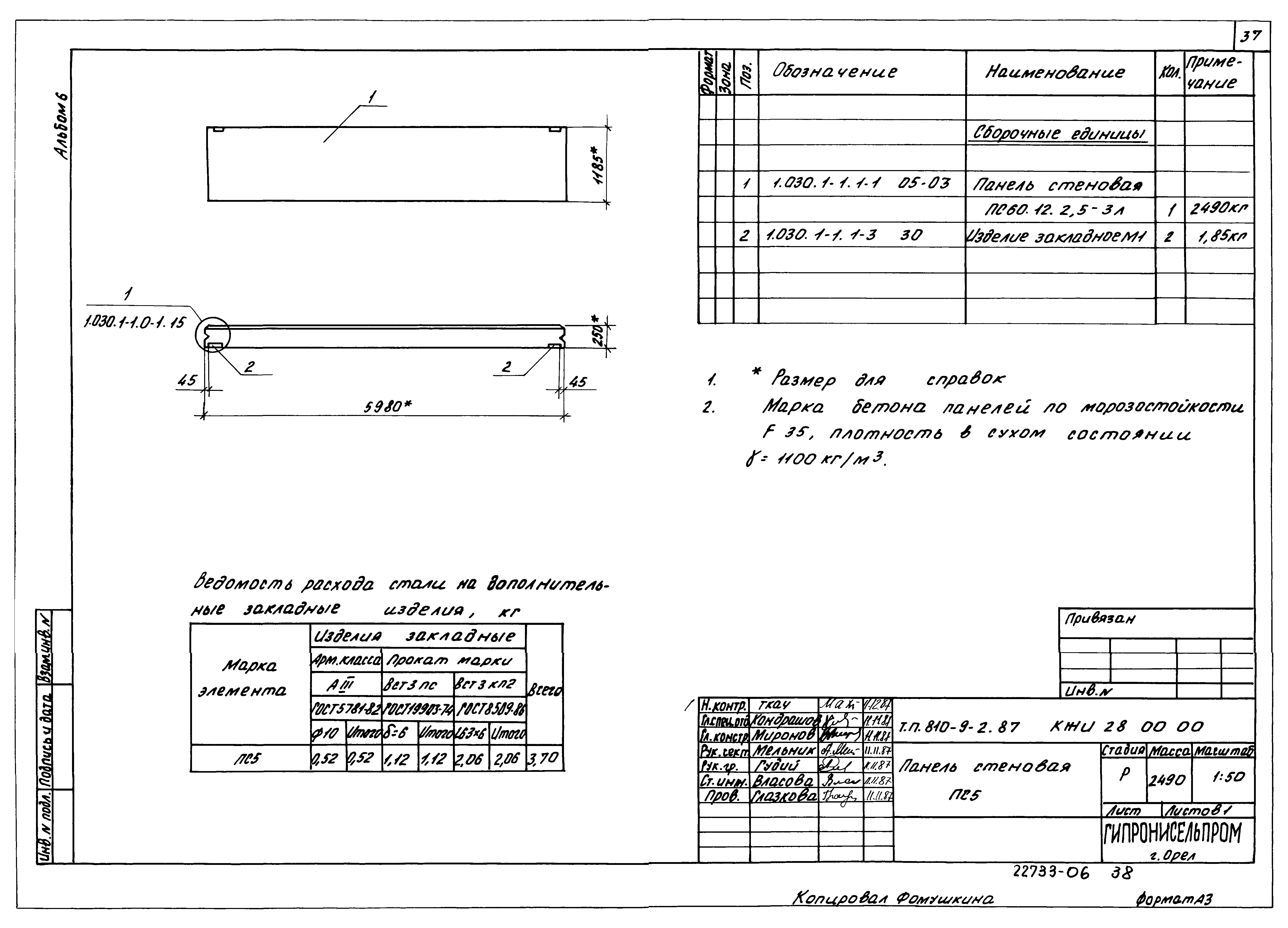 Типовой проект 810-9-2.87