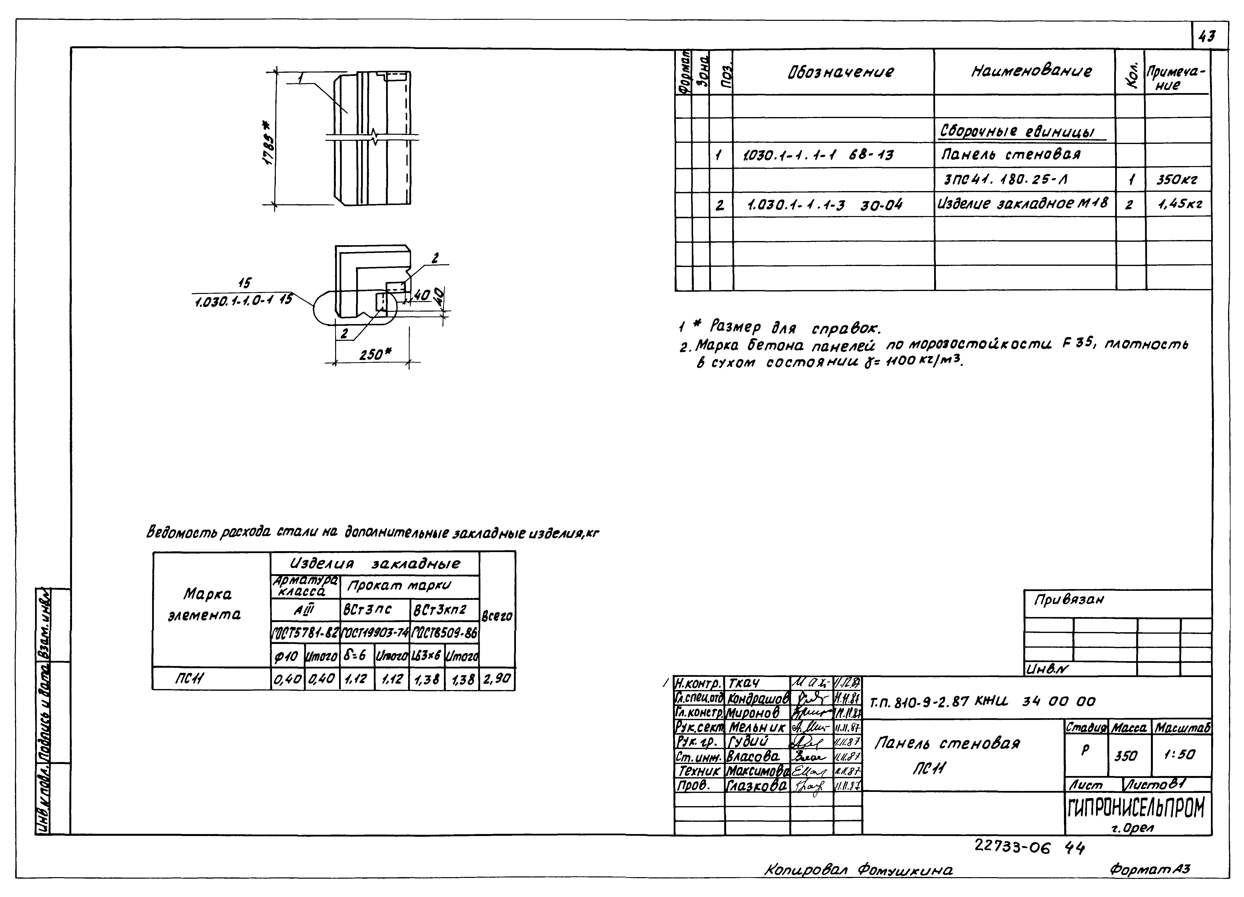 Типовой проект 810-9-2.87