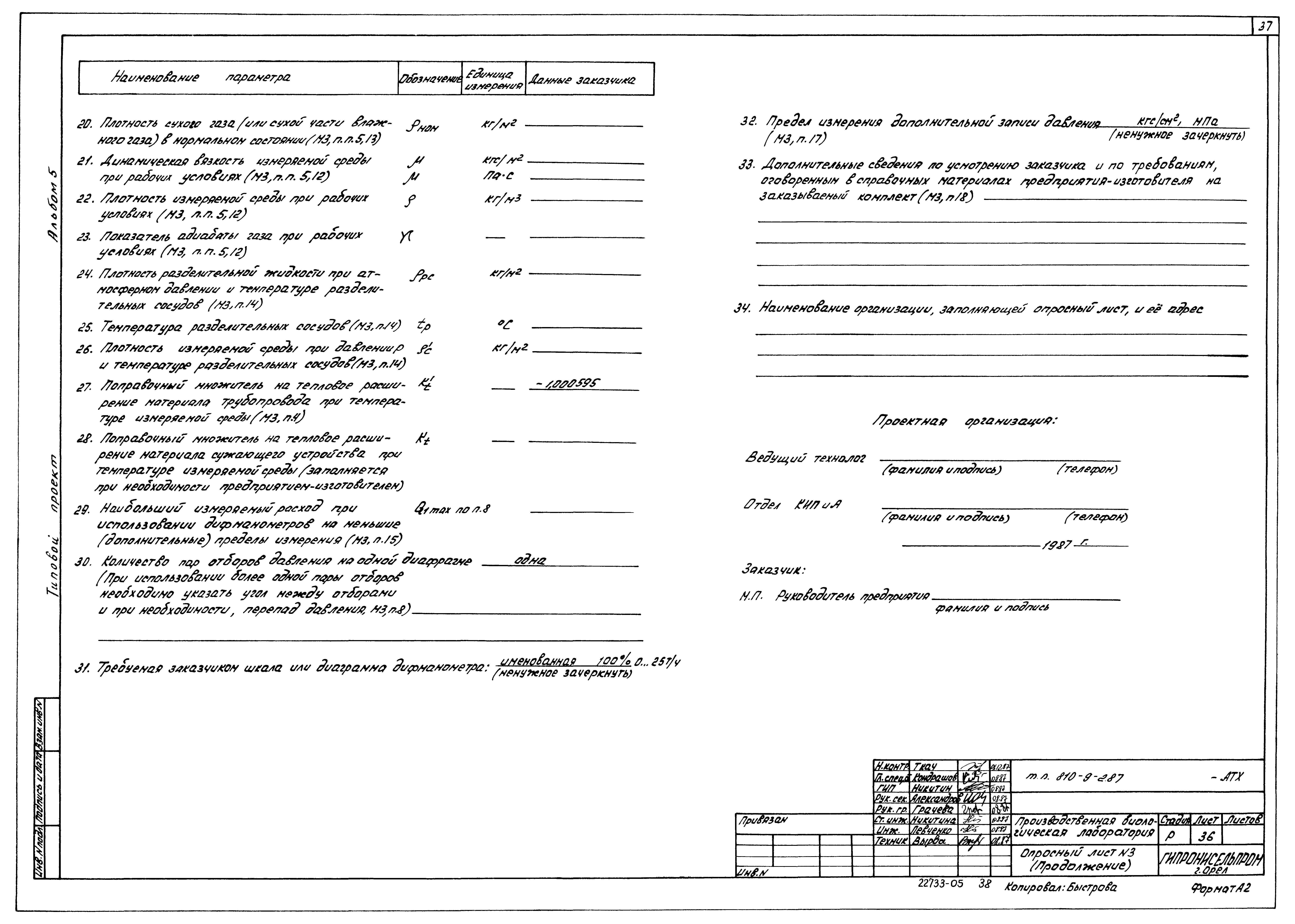 Типовой проект 810-9-2.87