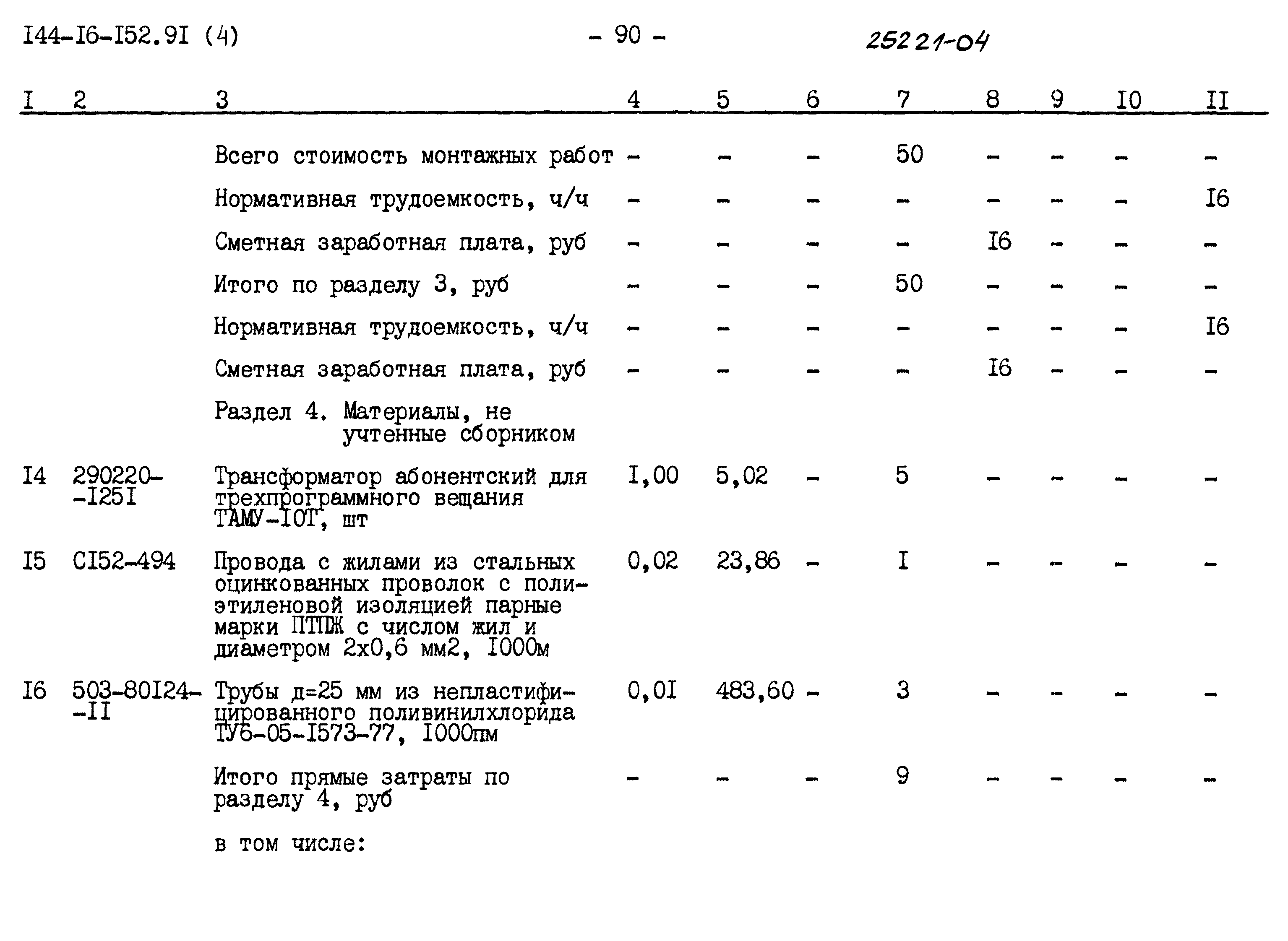 Типовой проект 144-16-152.91