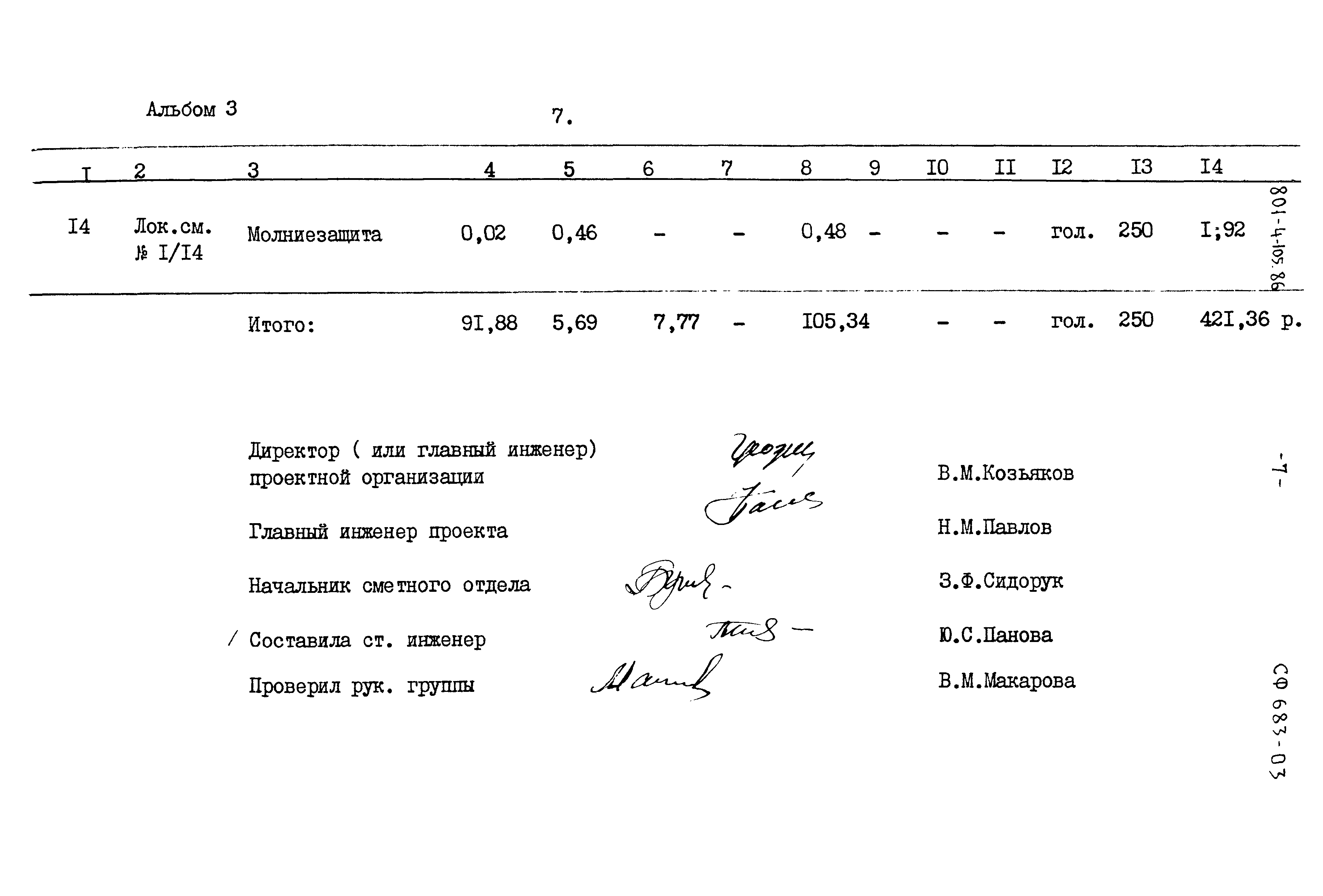 Типовой проект 801-4-105.86