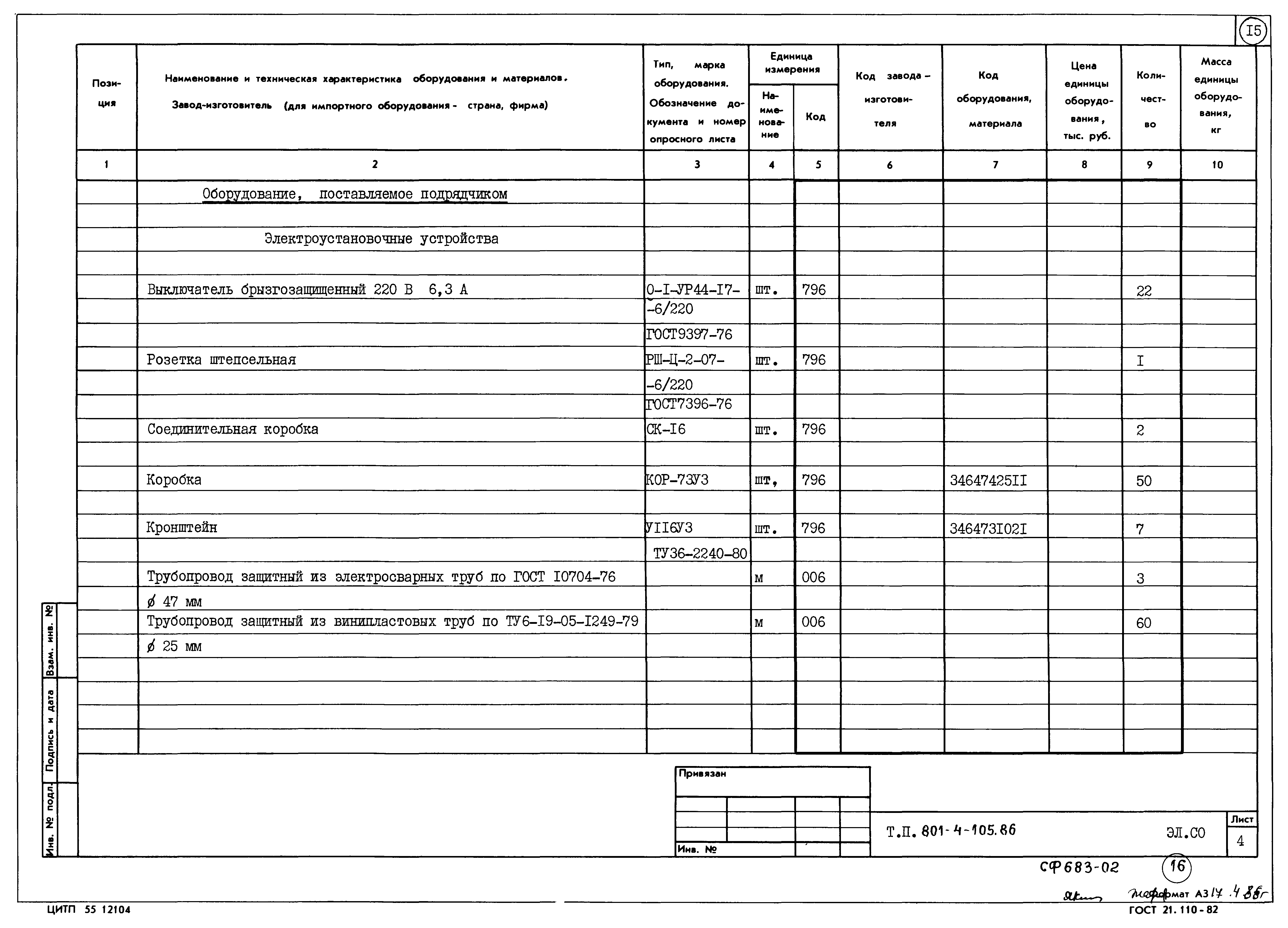 Типовой проект 801-4-105.86