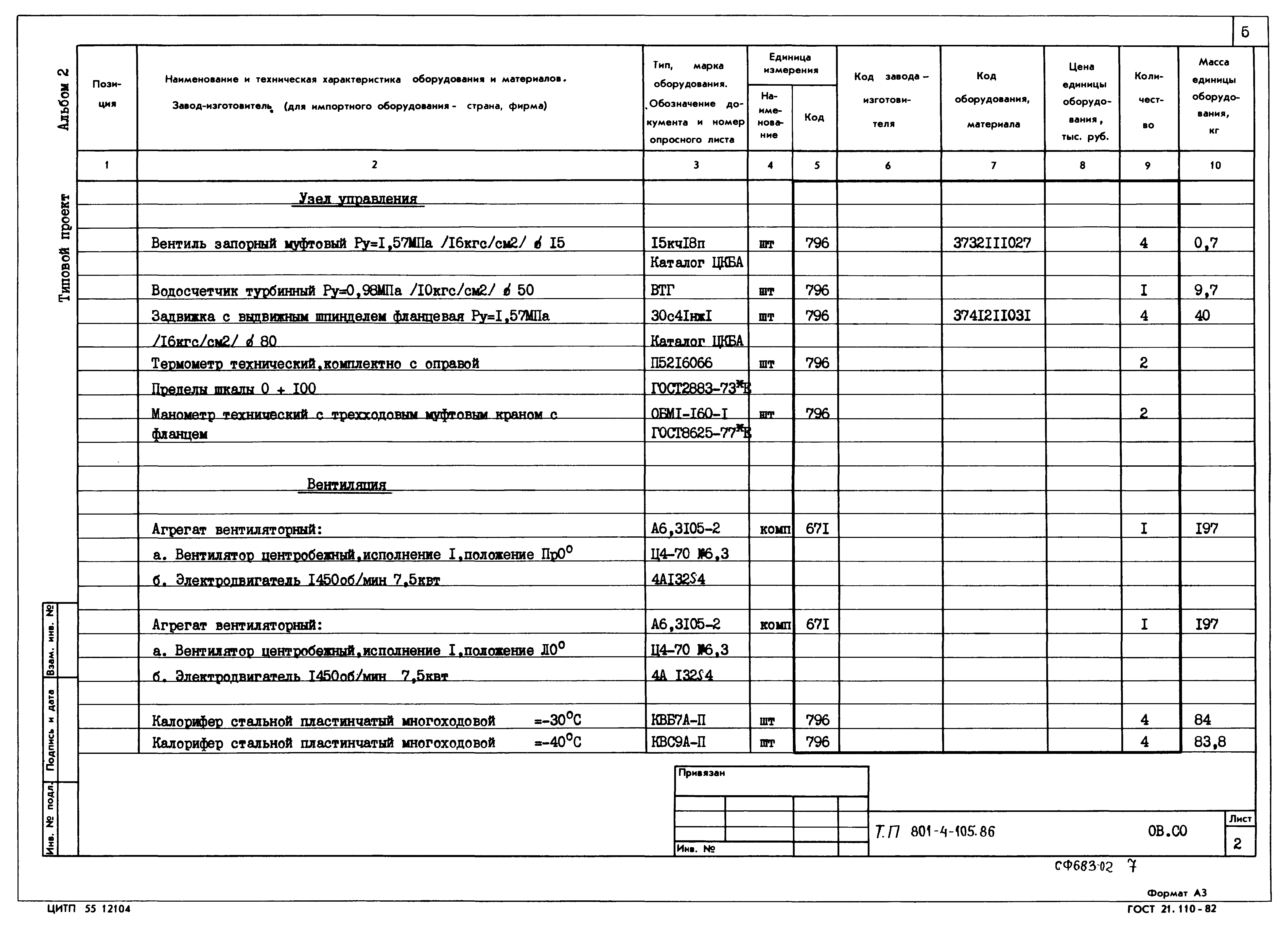 Типовой проект 801-4-105.86