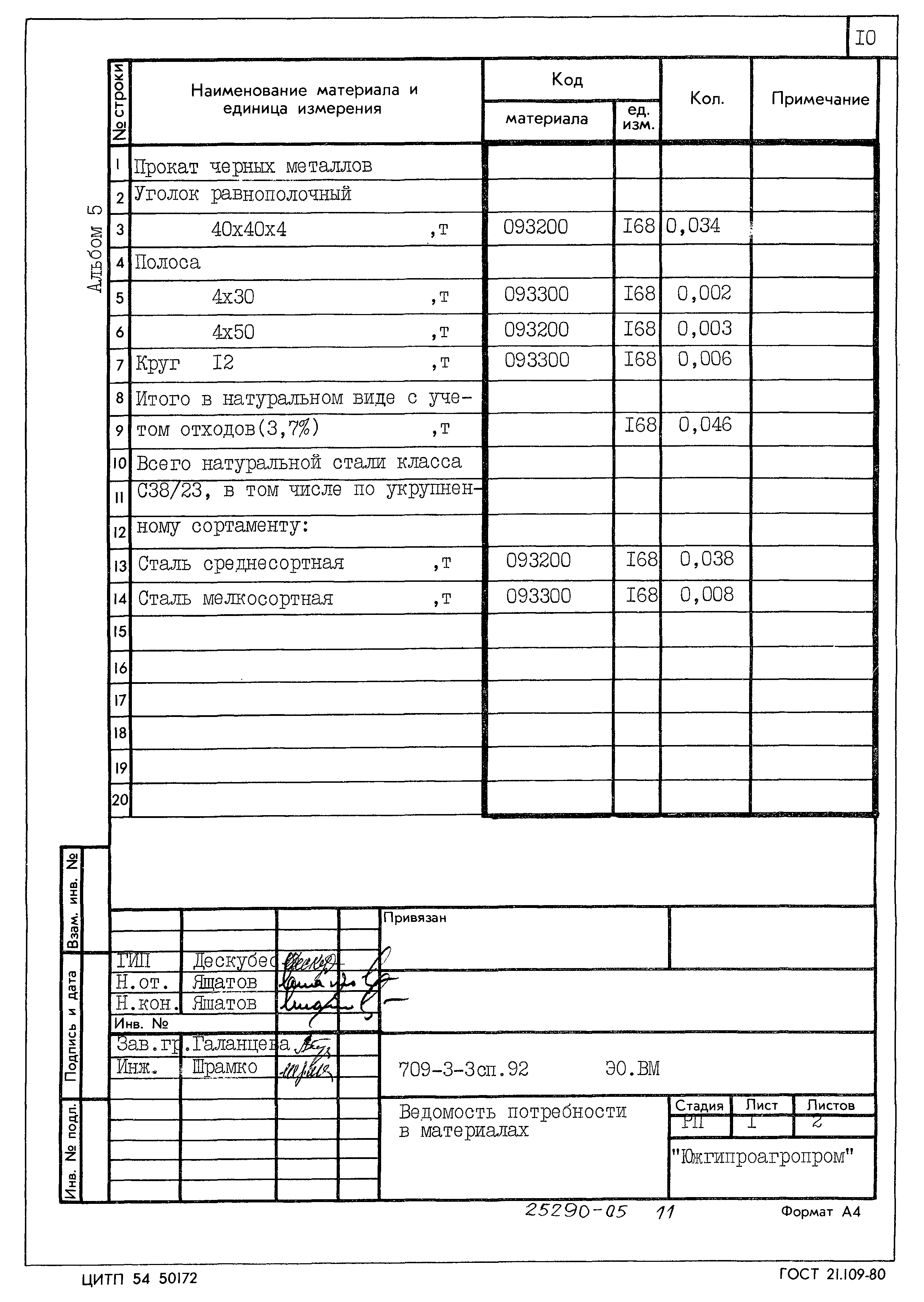 Типовой проект 709-3-3сп.92