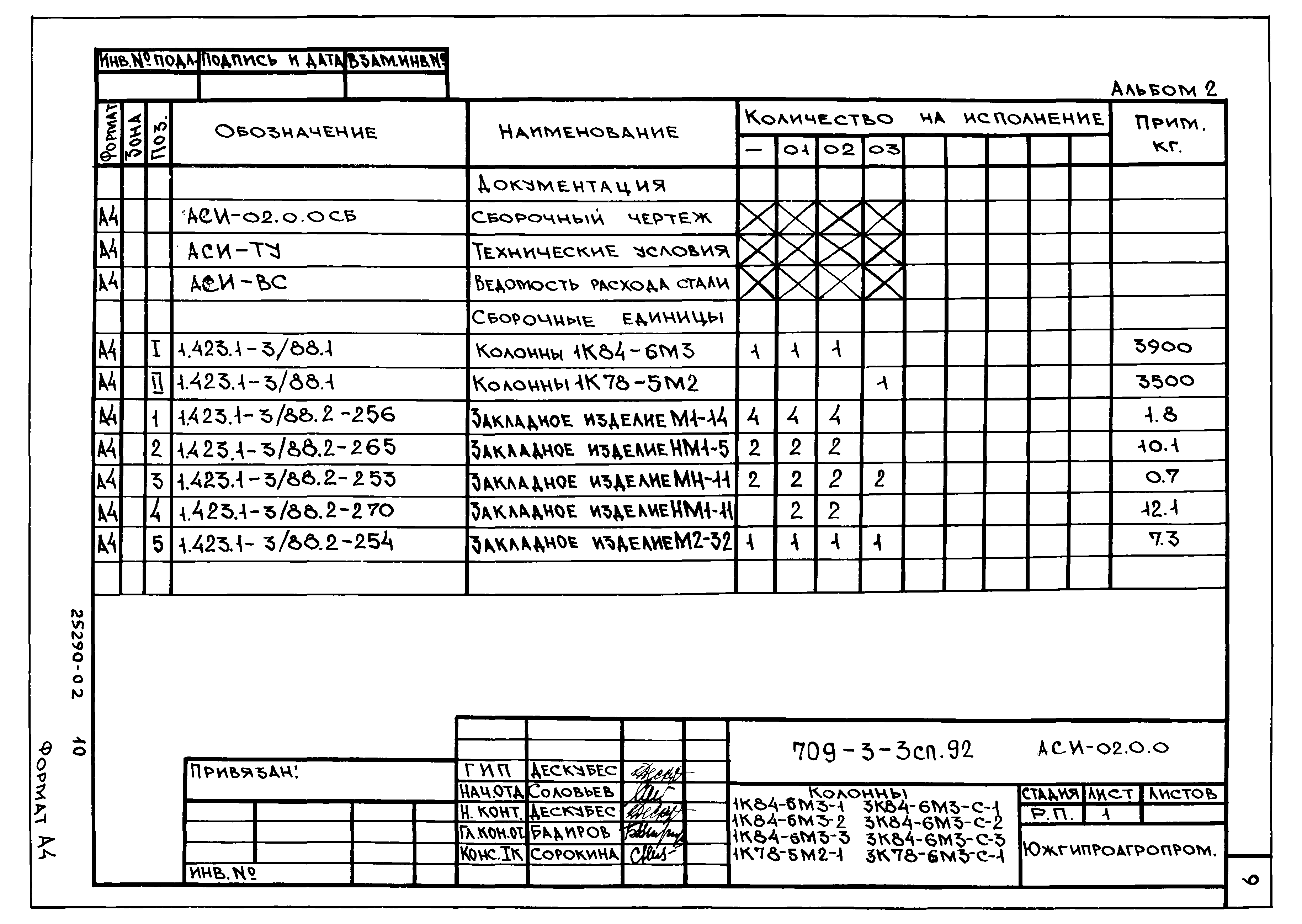 Типовой проект 709-3-3сп.92