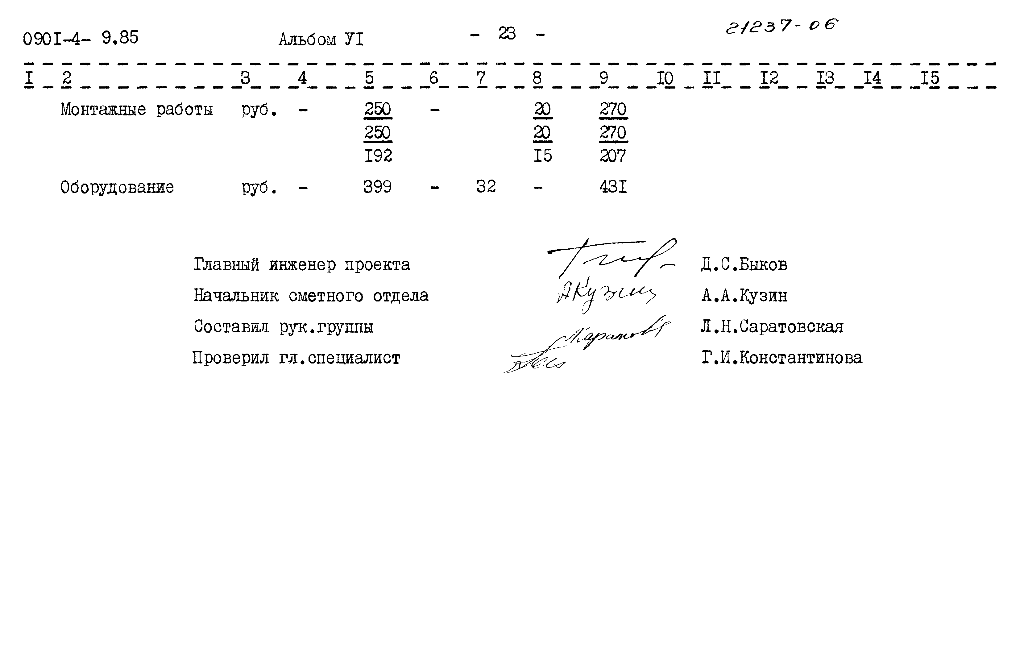 Типовой проект 0901-4-9.85