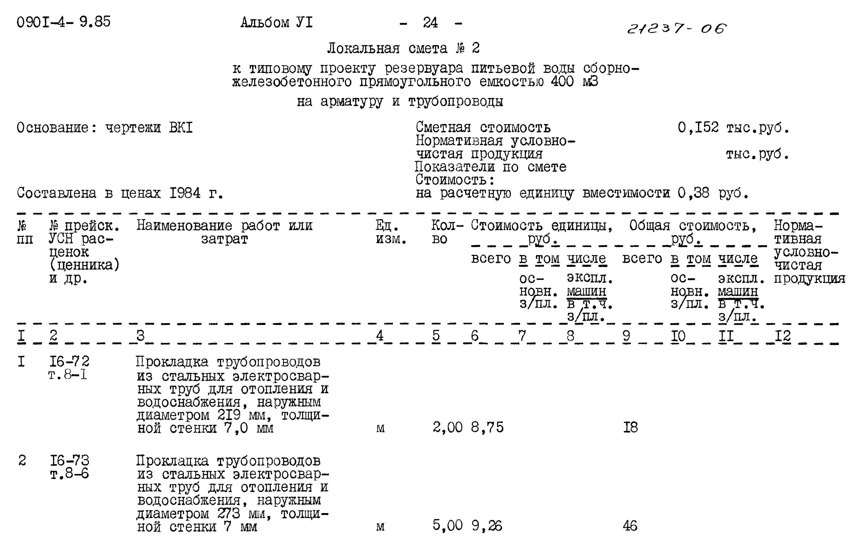 Типовой проект 0901-4-9.85