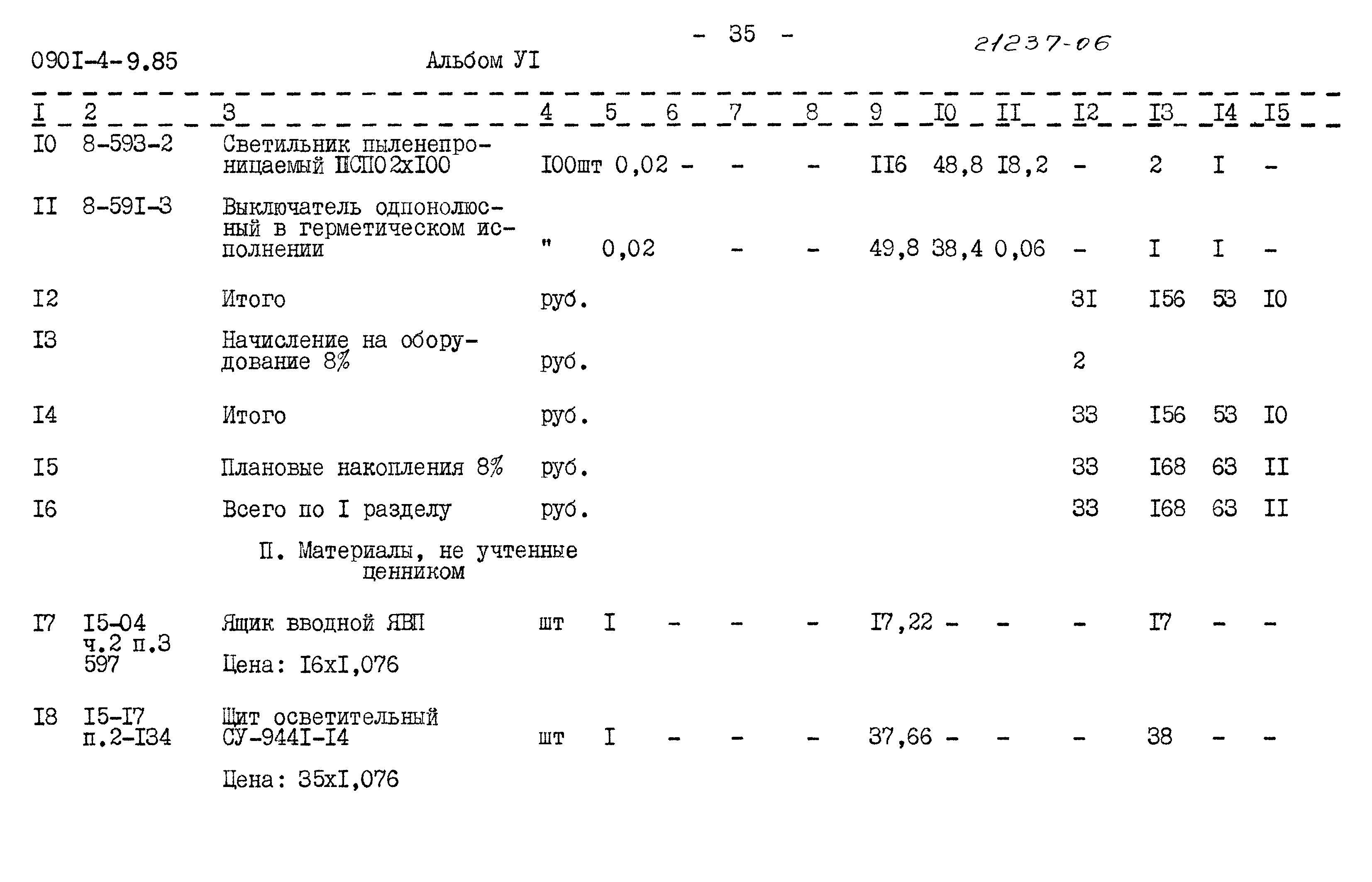 Типовой проект 0901-4-9.85
