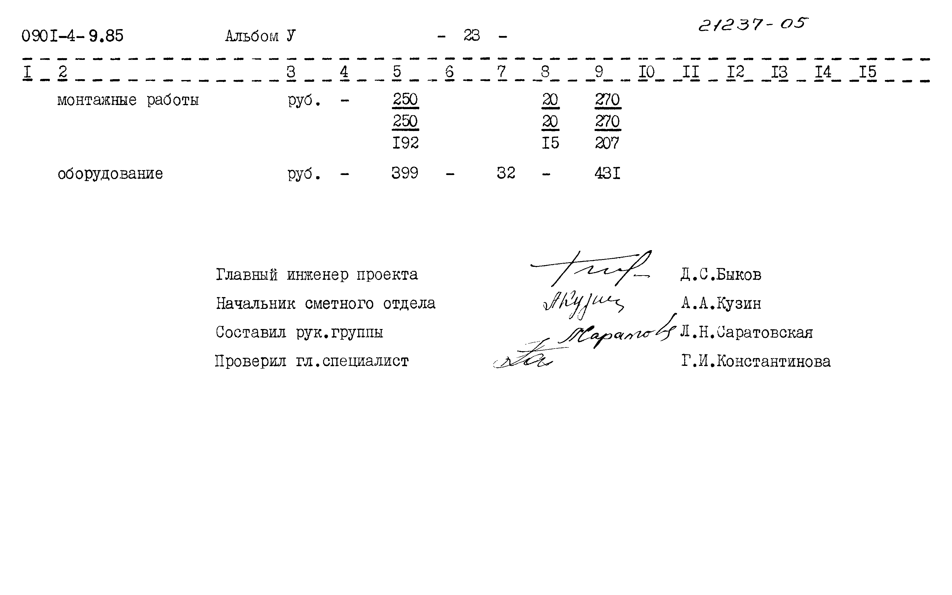 Типовой проект 0901-4-9.85