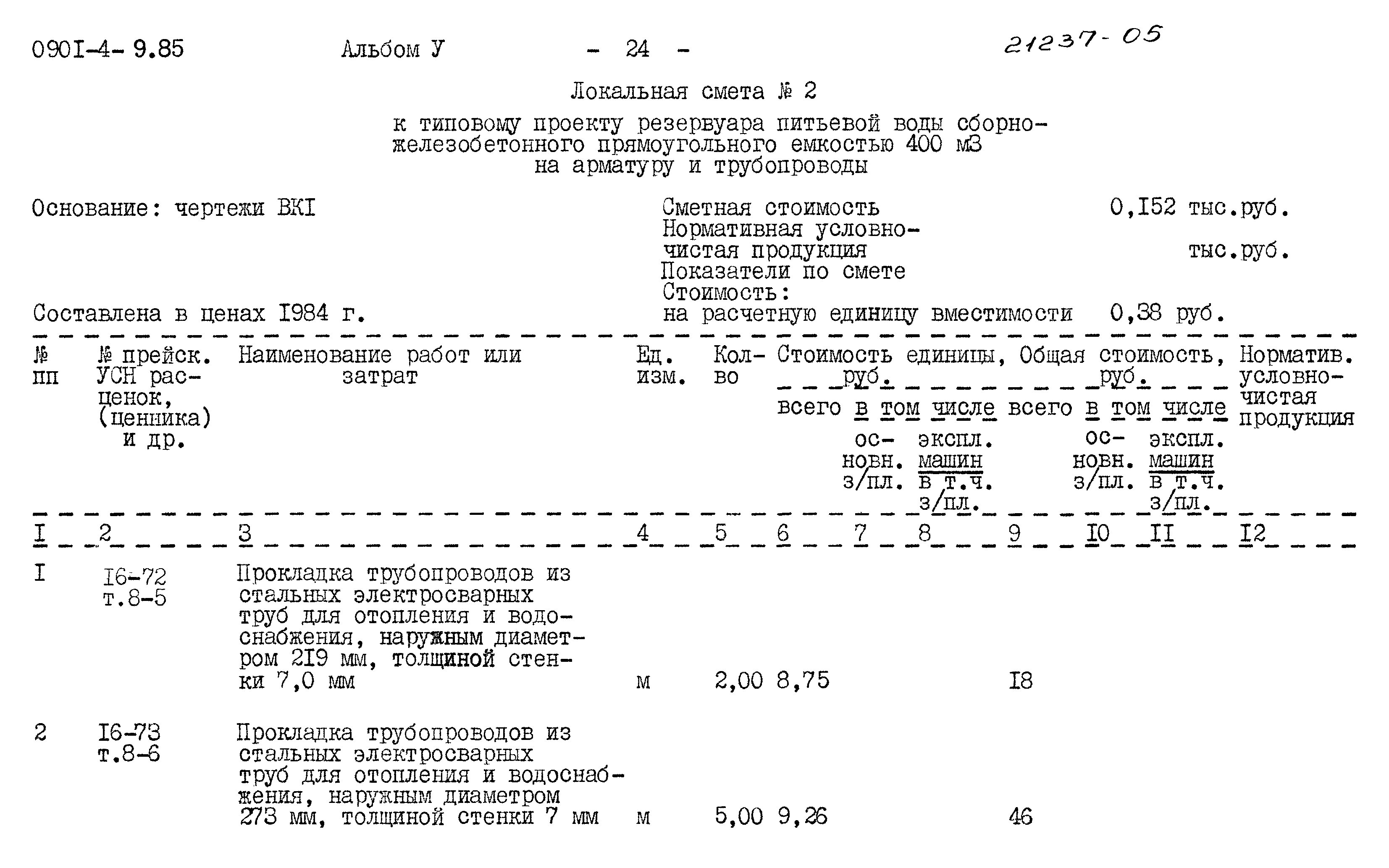 Типовой проект 0901-4-9.85