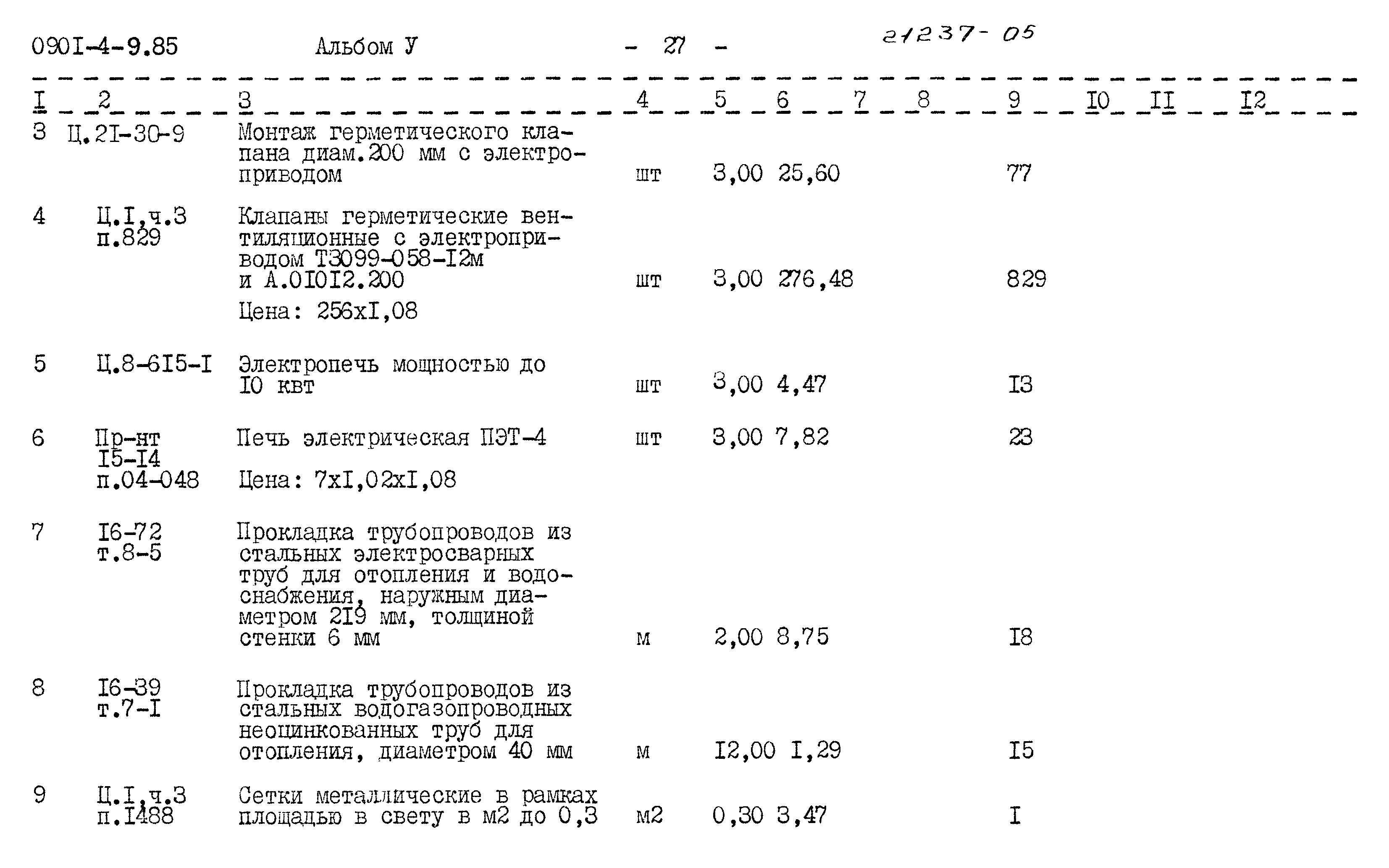 Типовой проект 0901-4-9.85