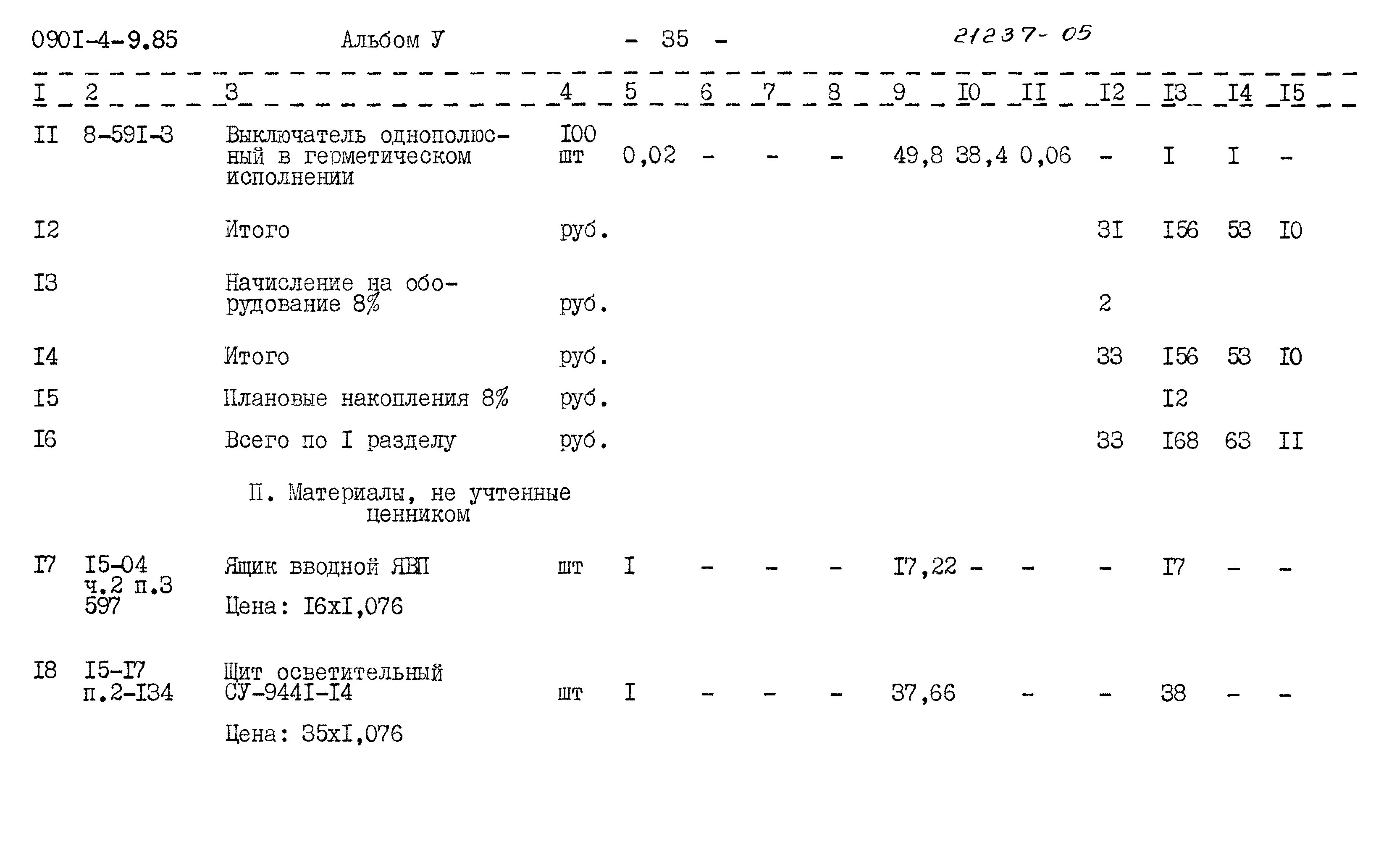 Типовой проект 0901-4-9.85