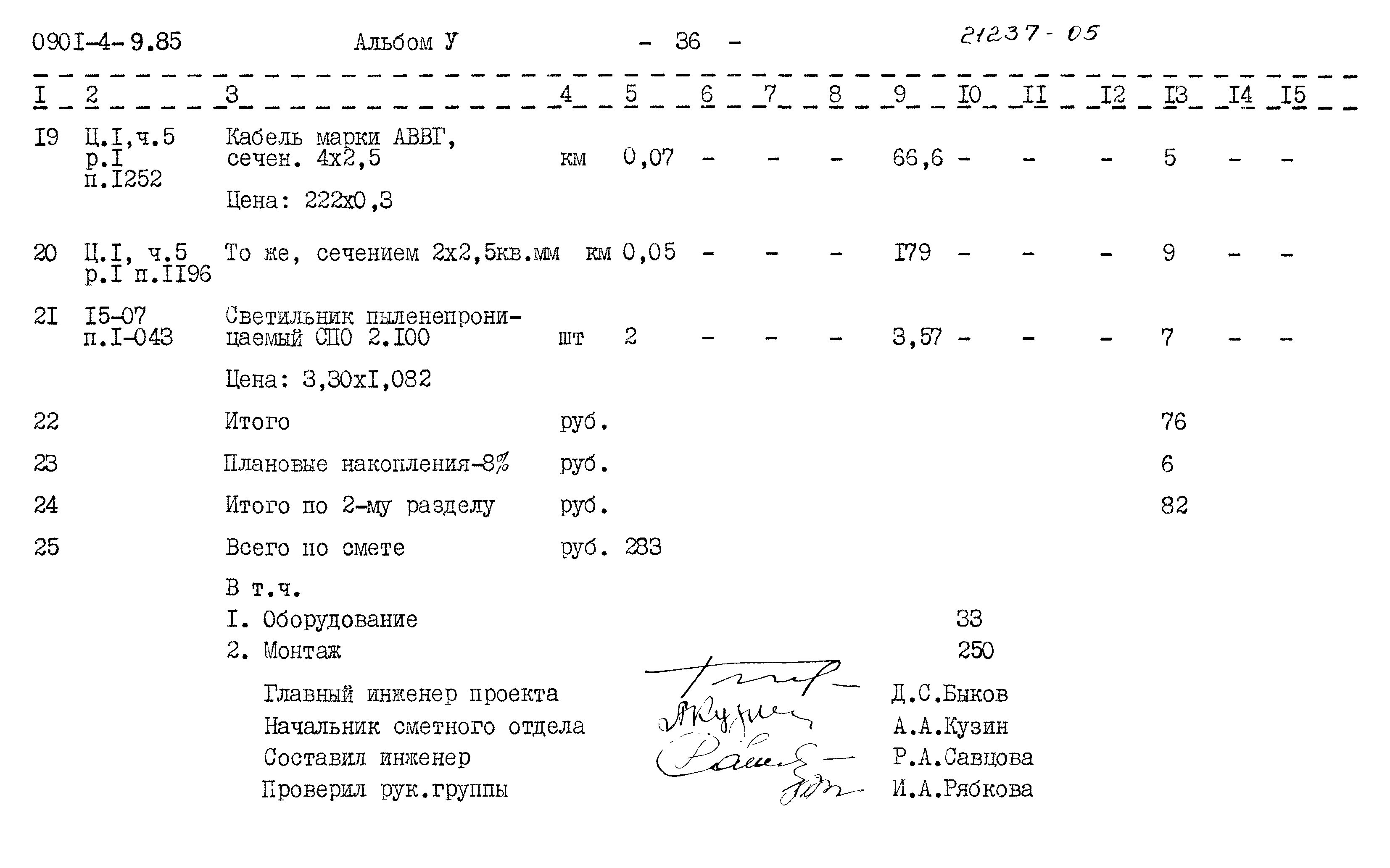 Типовой проект 0901-4-9.85