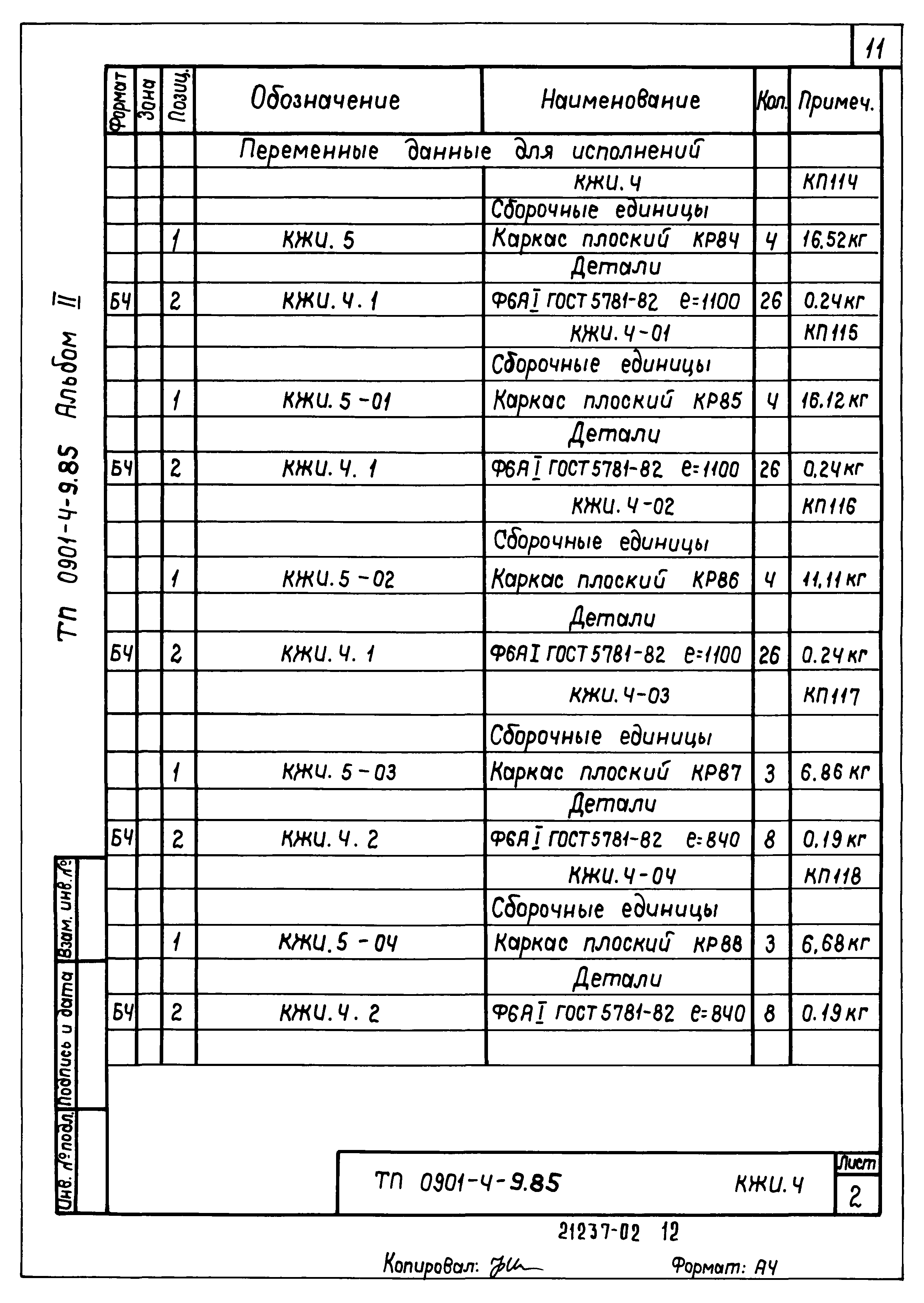 Типовой проект 0901-4-9.85