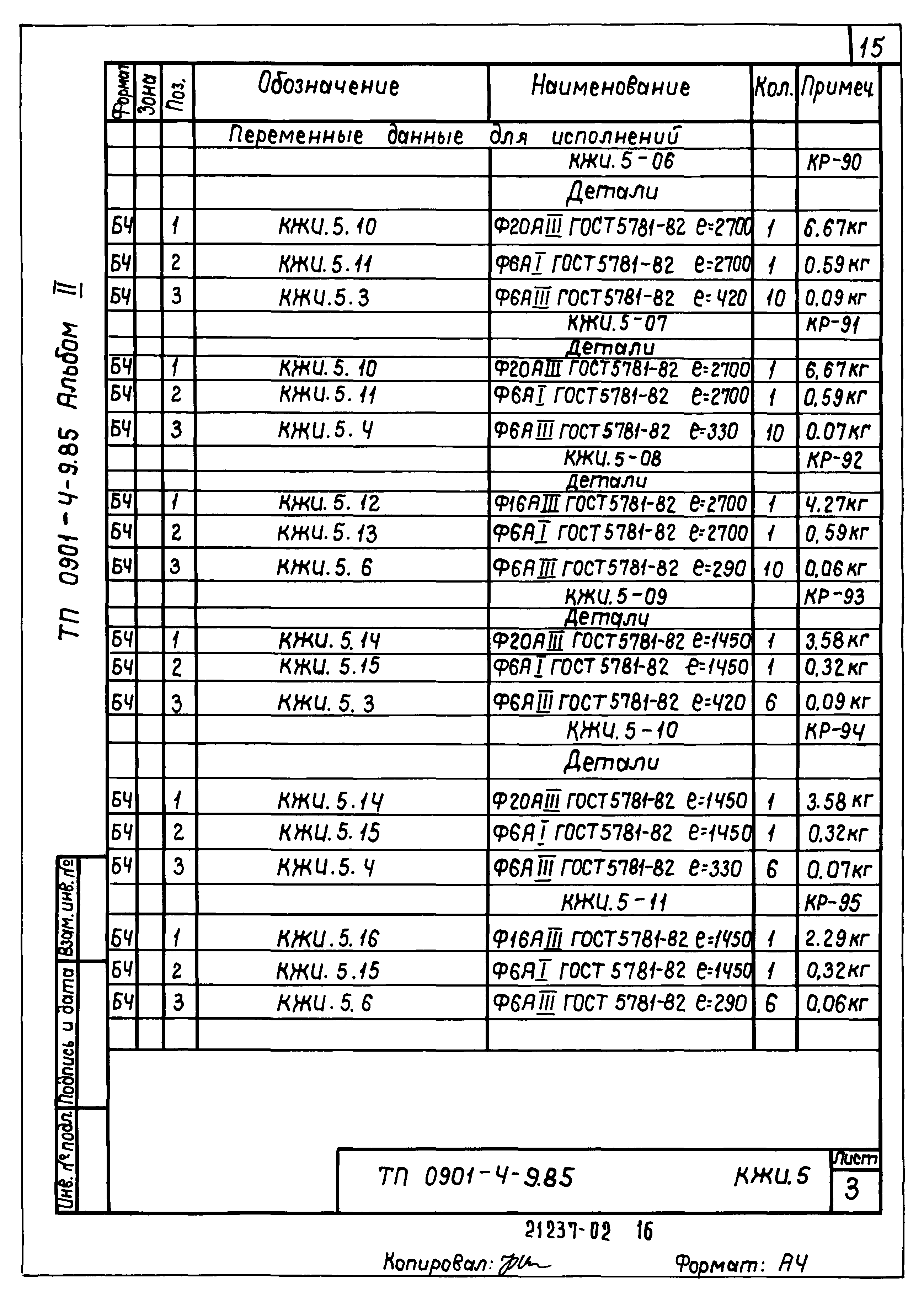 Типовой проект 0901-4-9.85