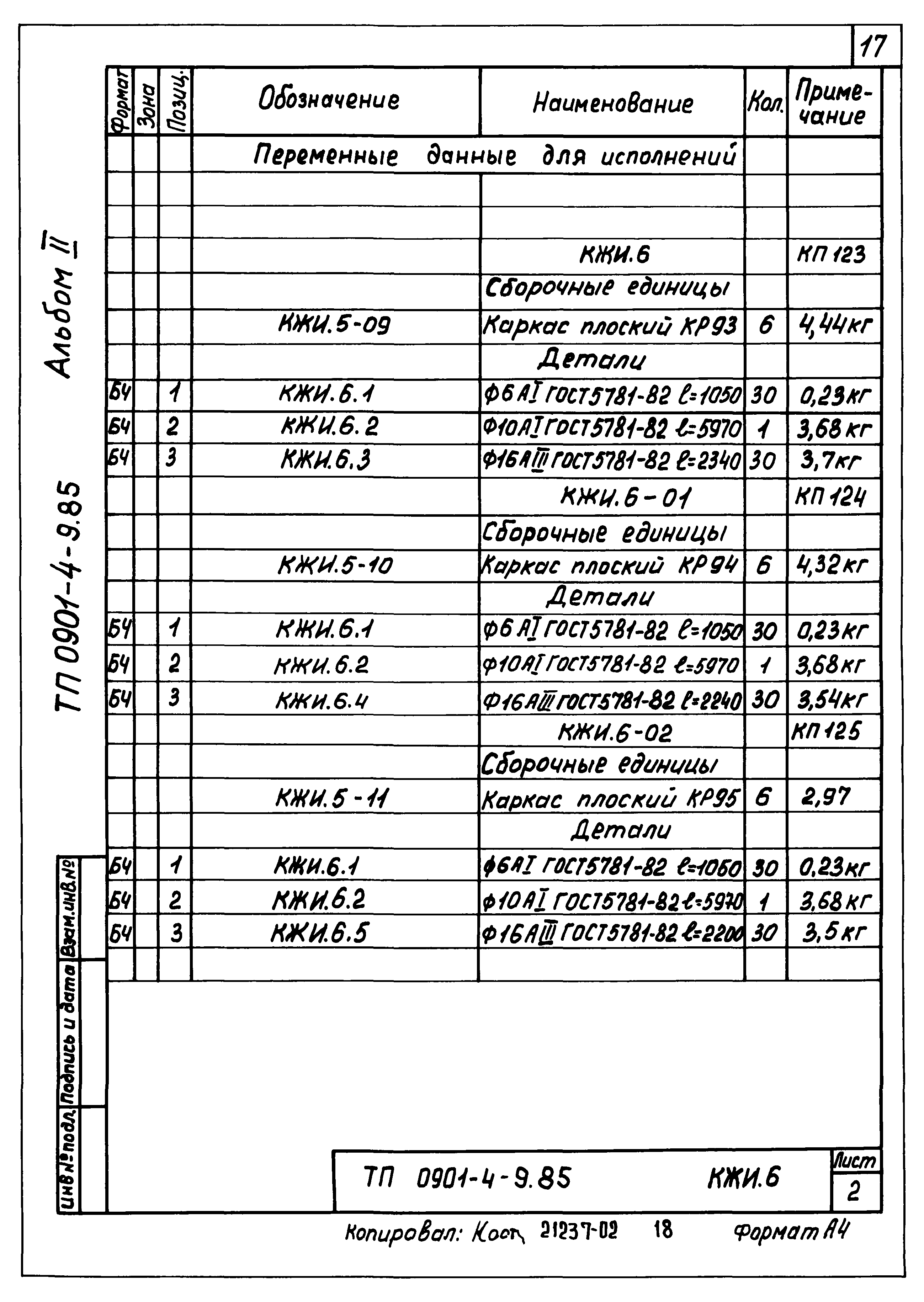 Типовой проект 0901-4-9.85