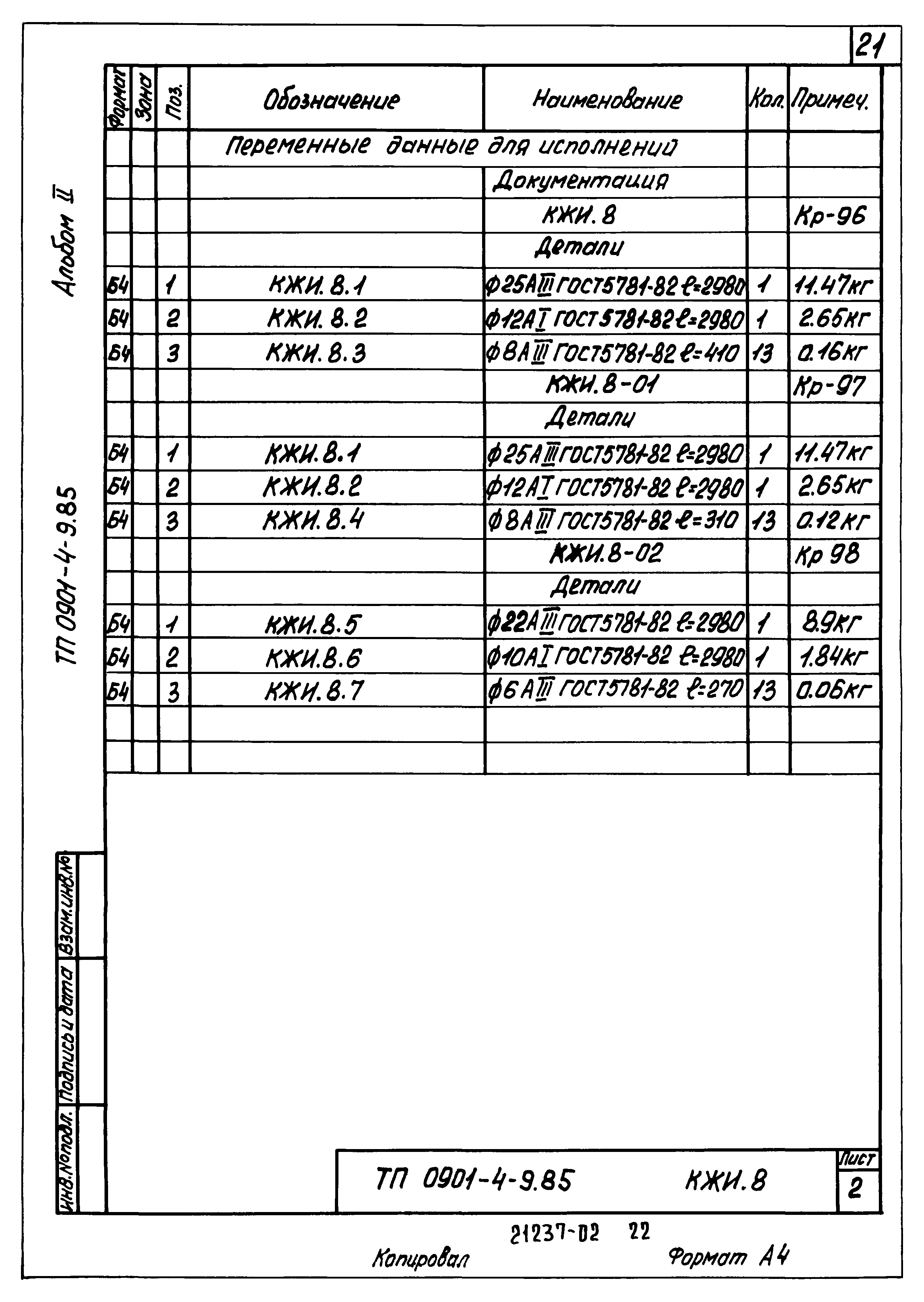 Типовой проект 0901-4-9.85