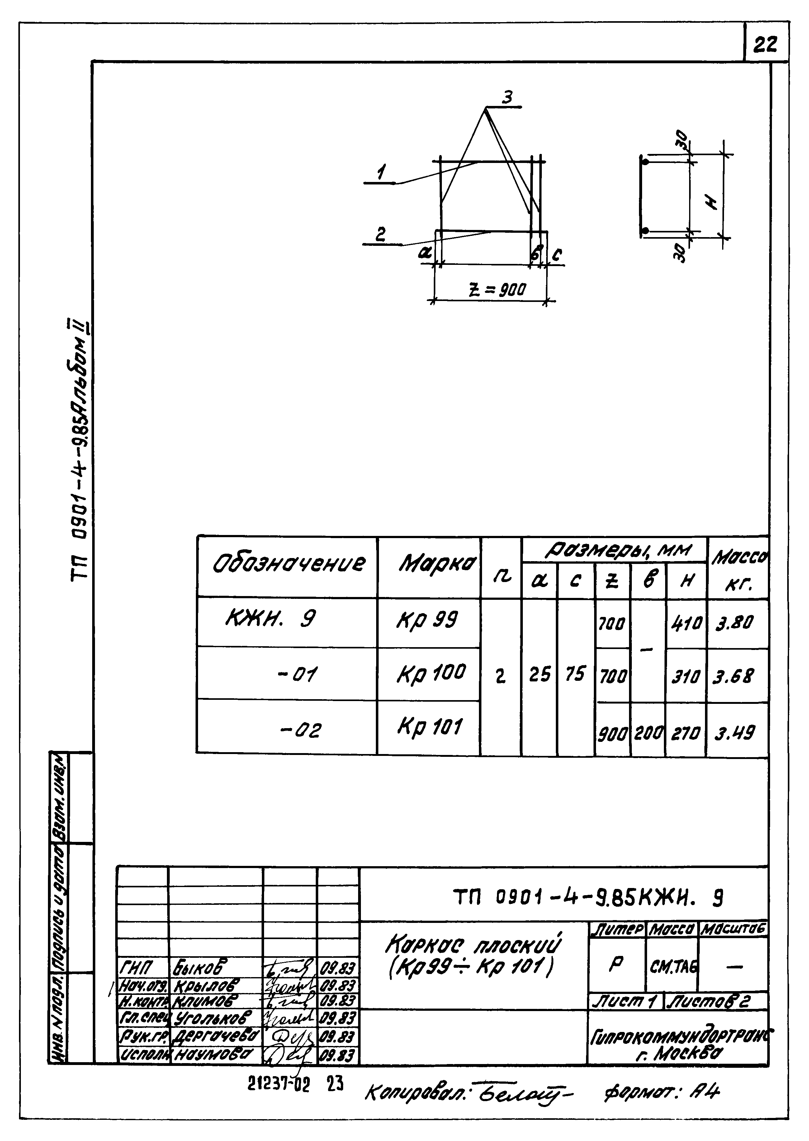 Типовой проект 0901-4-9.85