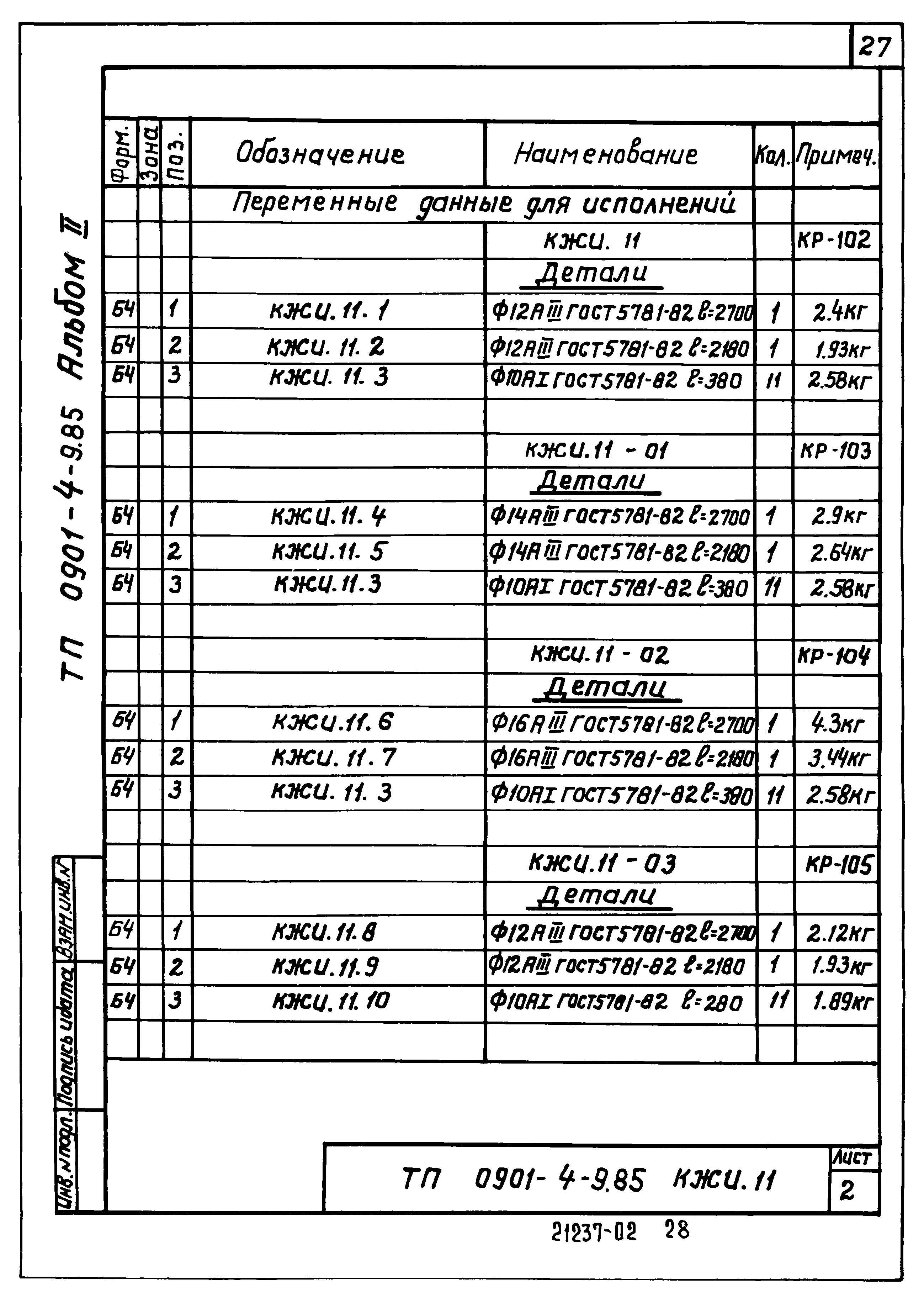 Типовой проект 0901-4-9.85