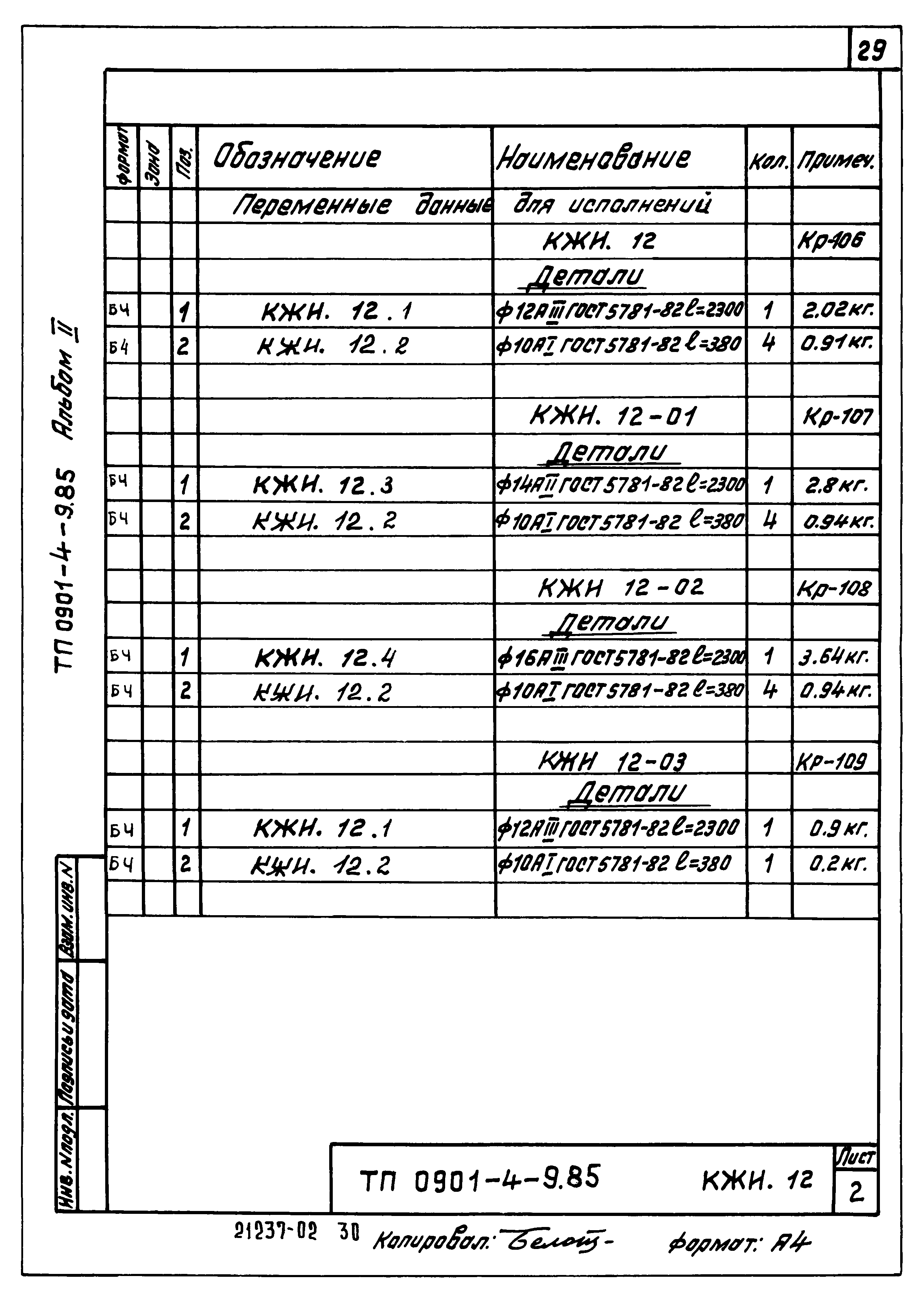 Типовой проект 0901-4-9.85