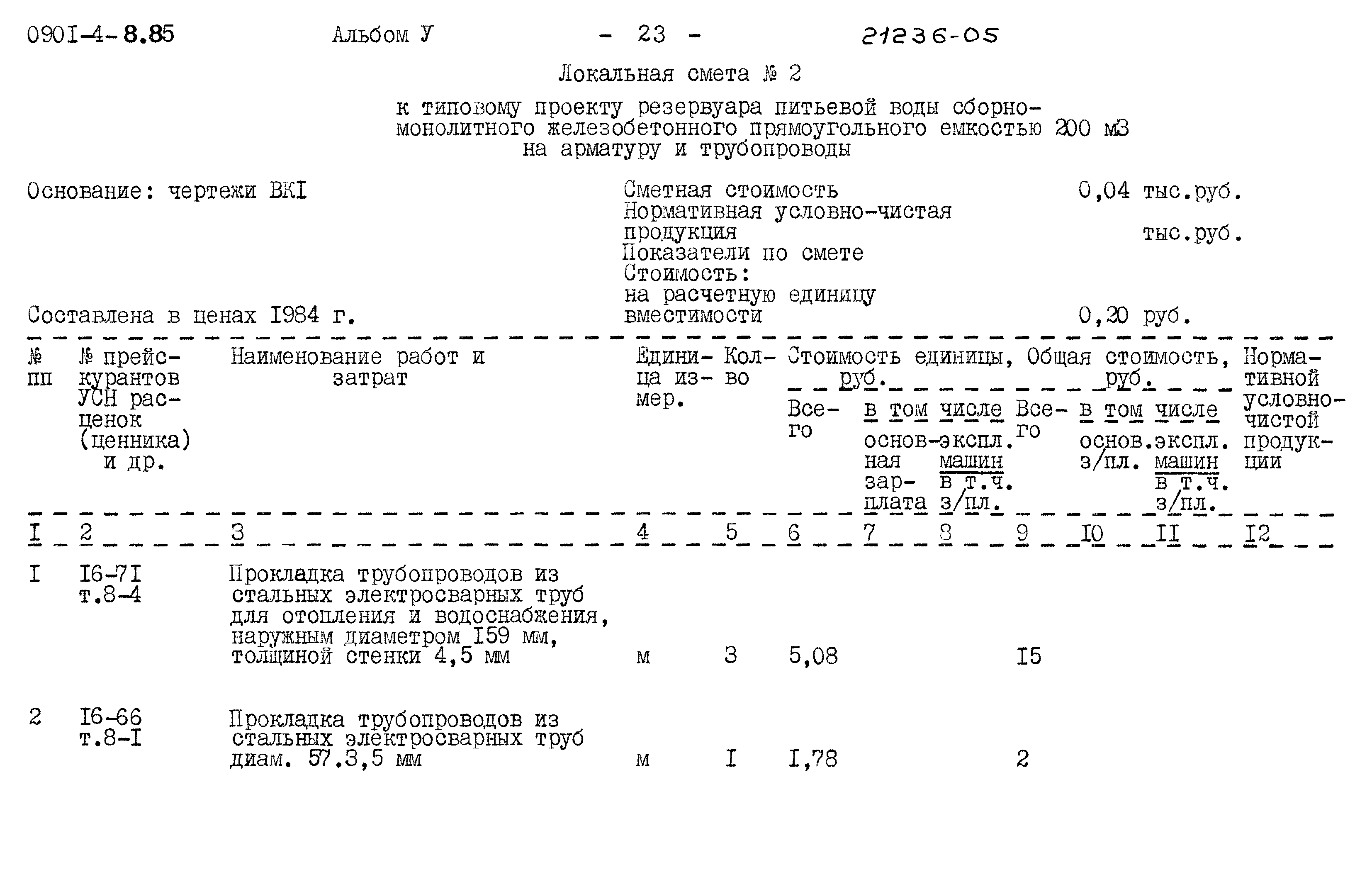 Типовой проект 0901-4-8.85