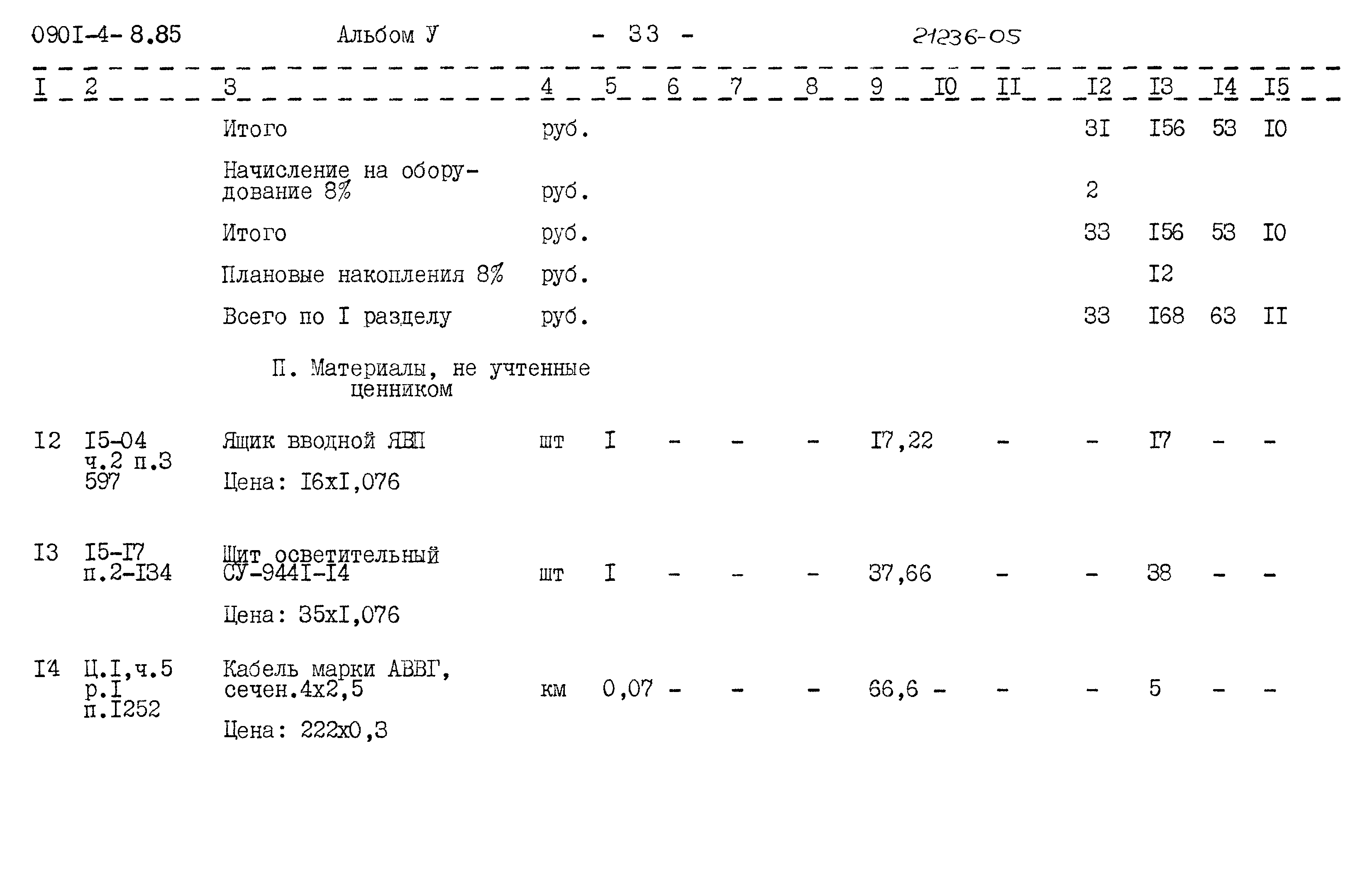 Типовой проект 0901-4-8.85