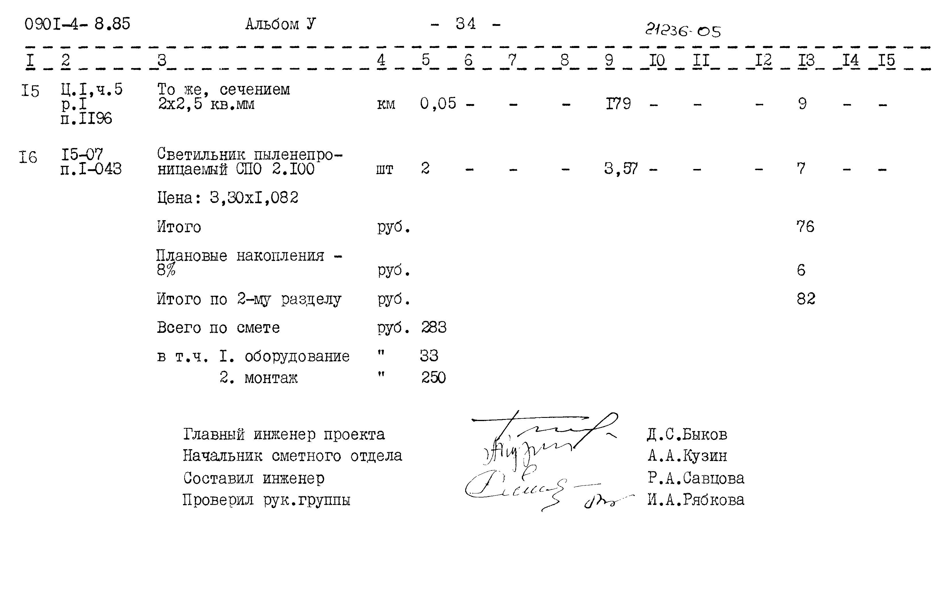Типовой проект 0901-4-8.85