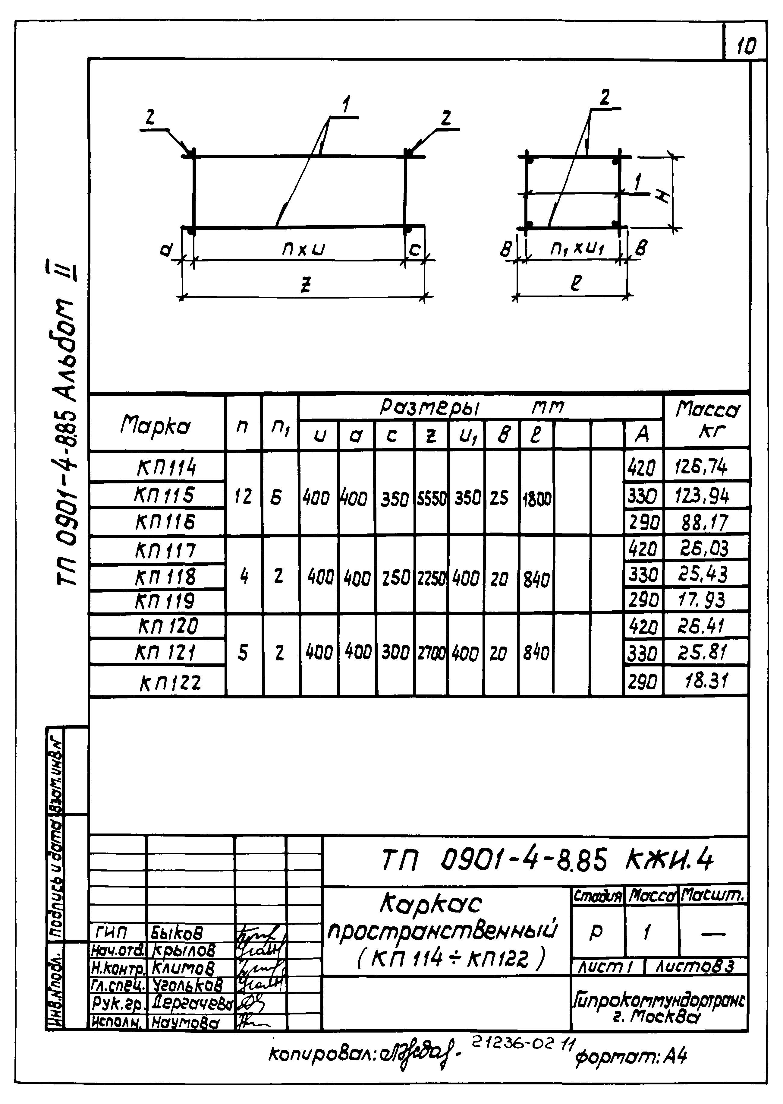 Типовой проект 0901-4-8.85