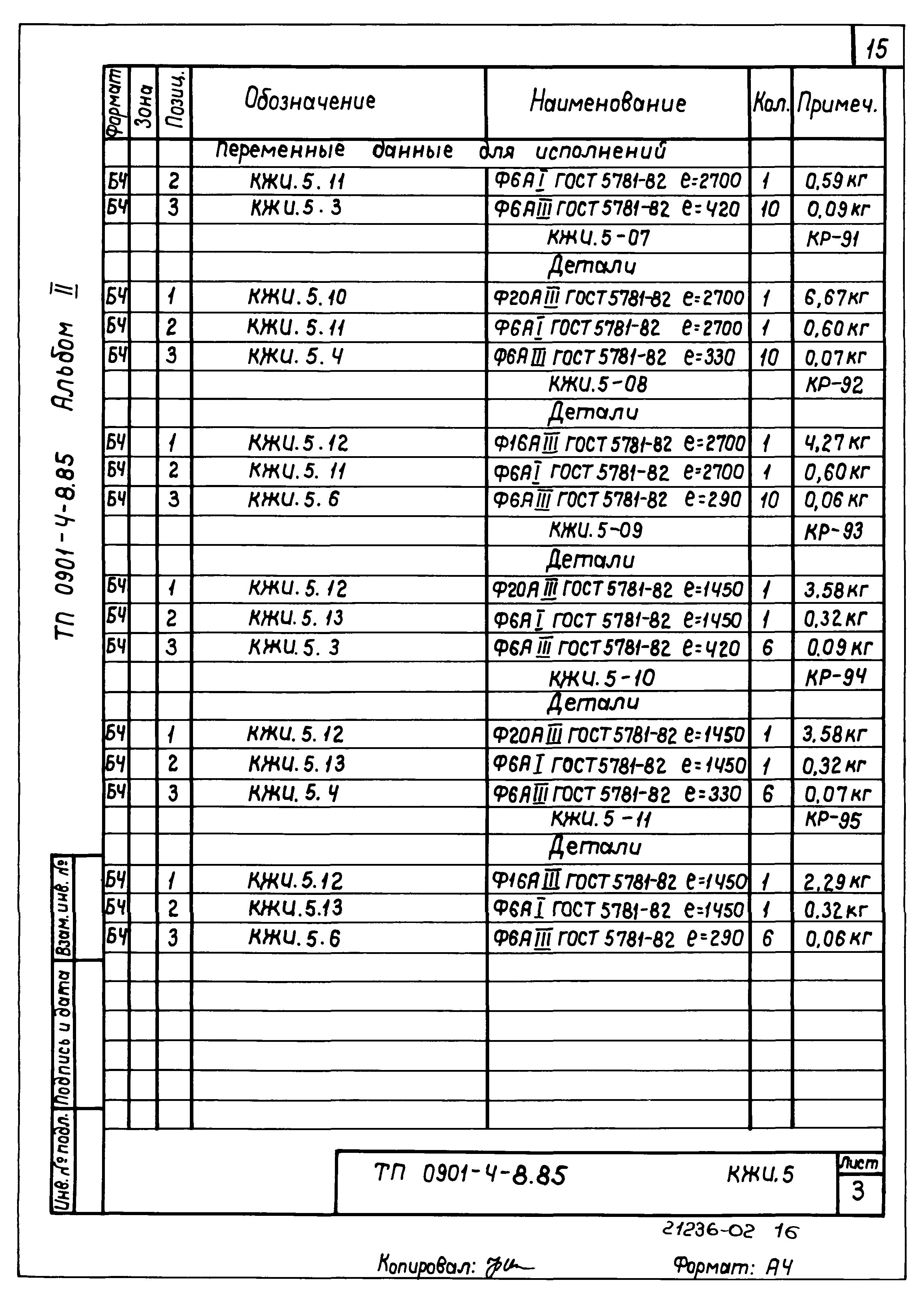 Типовой проект 0901-4-8.85