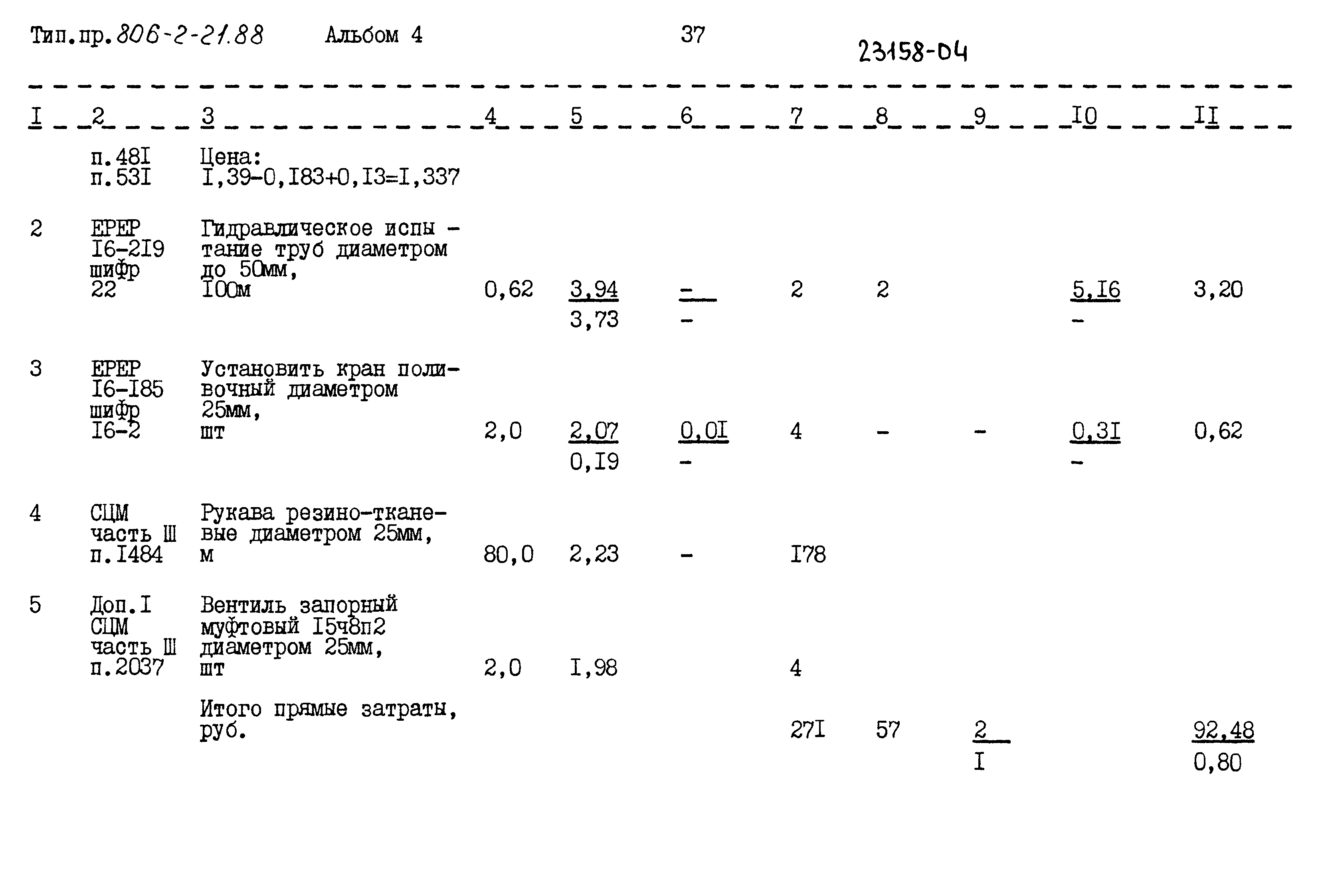 Типовой проект 806-2-21.88