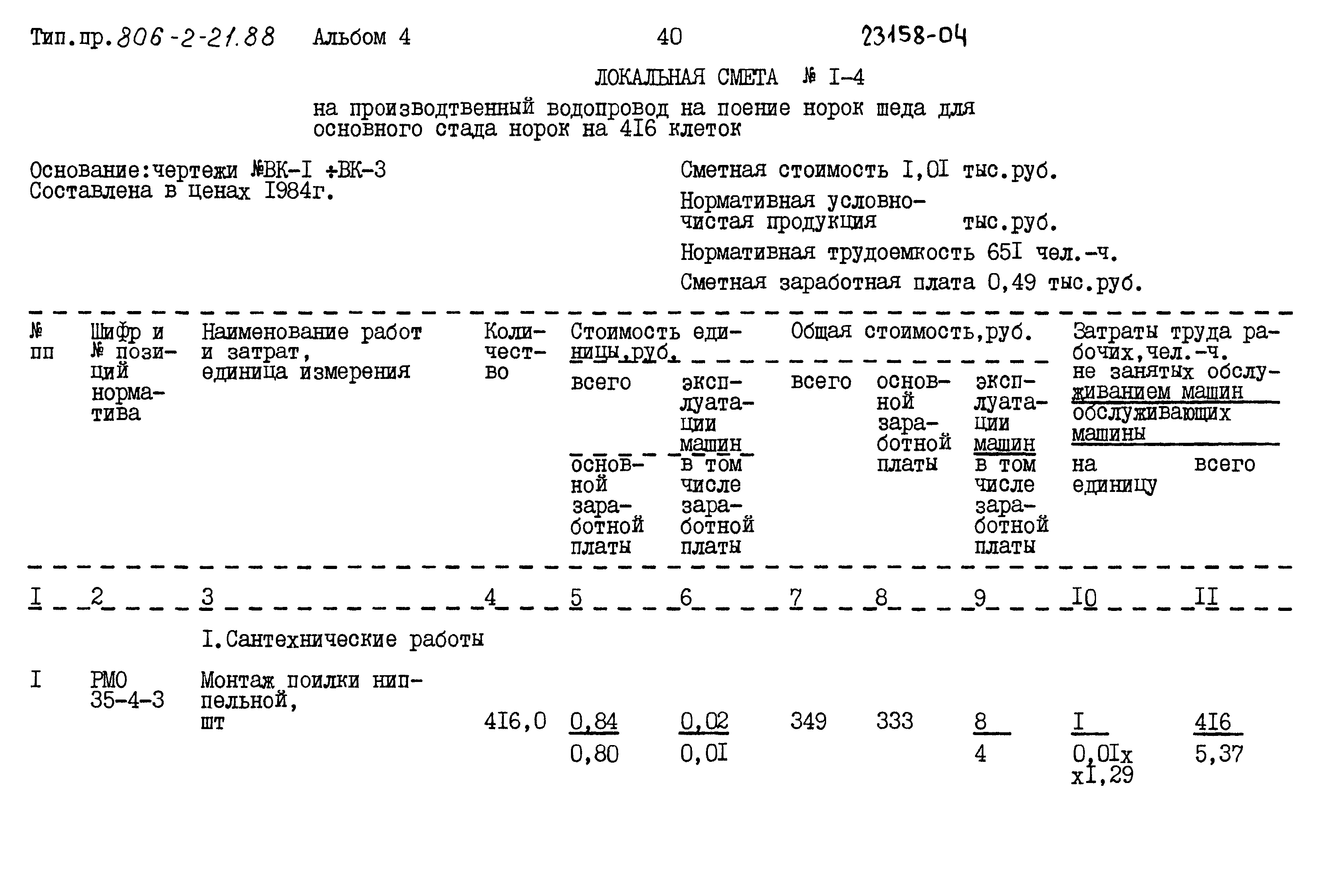 Типовой проект 806-2-21.88