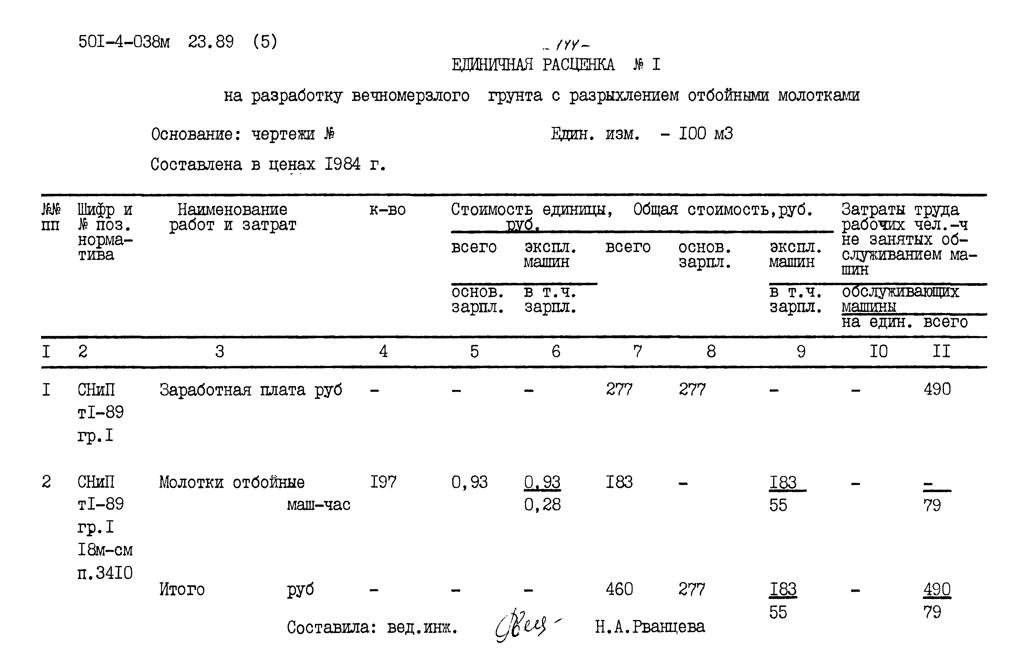 Типовые проектные решения 501-4-038м.23.89