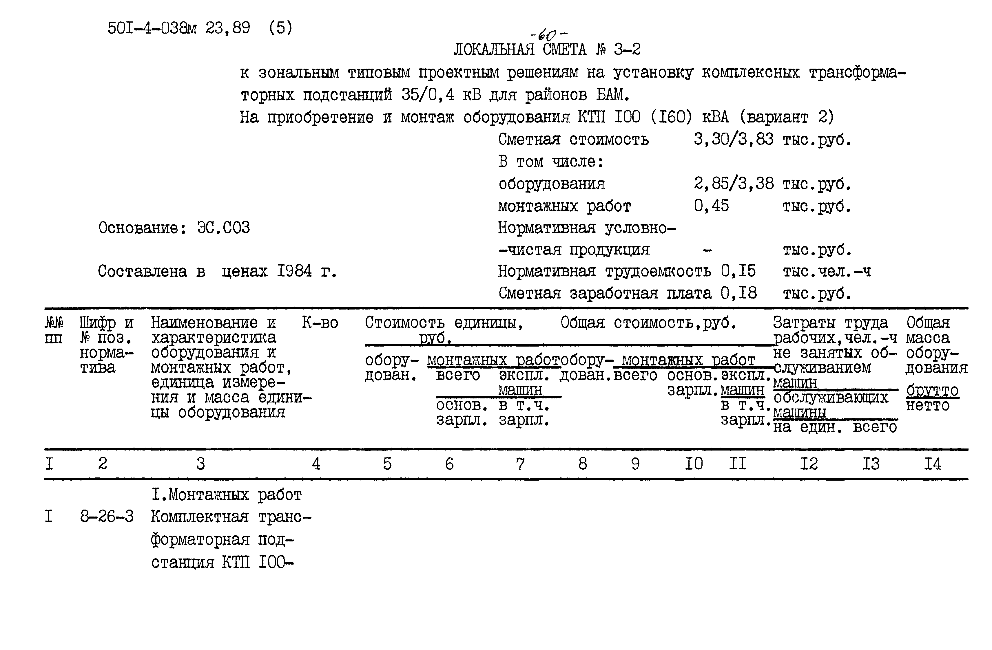 Типовые проектные решения 501-4-038м.23.89